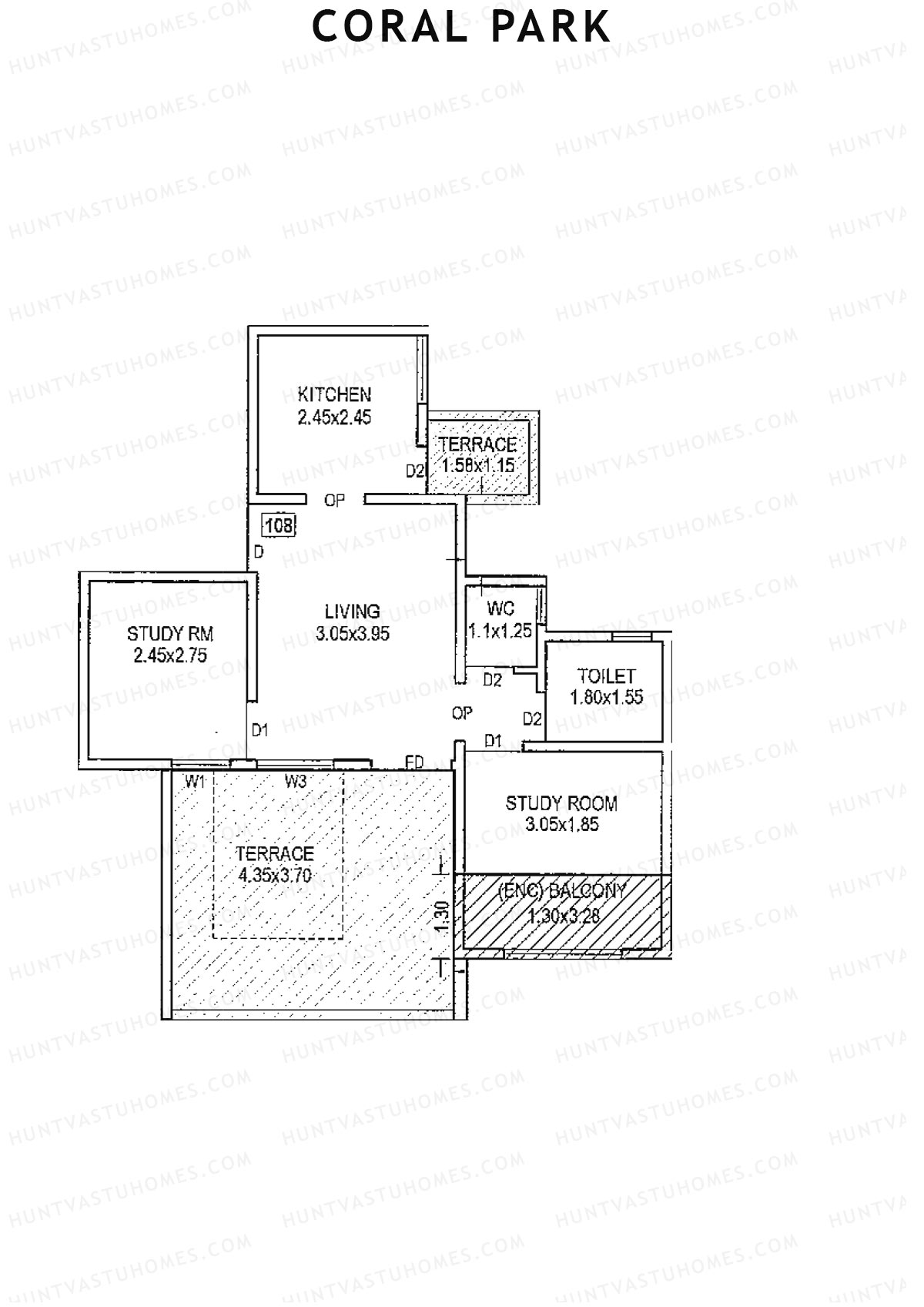 Coral Park Tower 1 Unit 8 Floor Plan