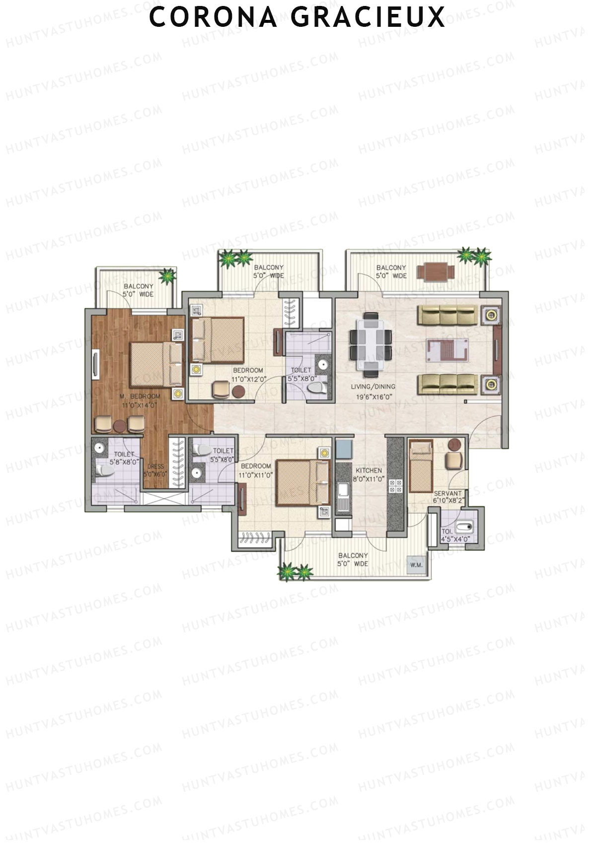 Corona Gracieux Tower A Unit 1 Floor Plan