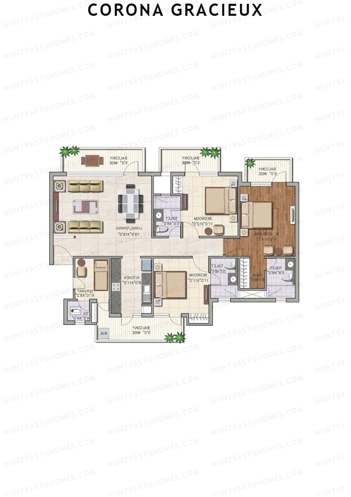 Corona Gracieux Tower A Unit 2 Floor Plan
