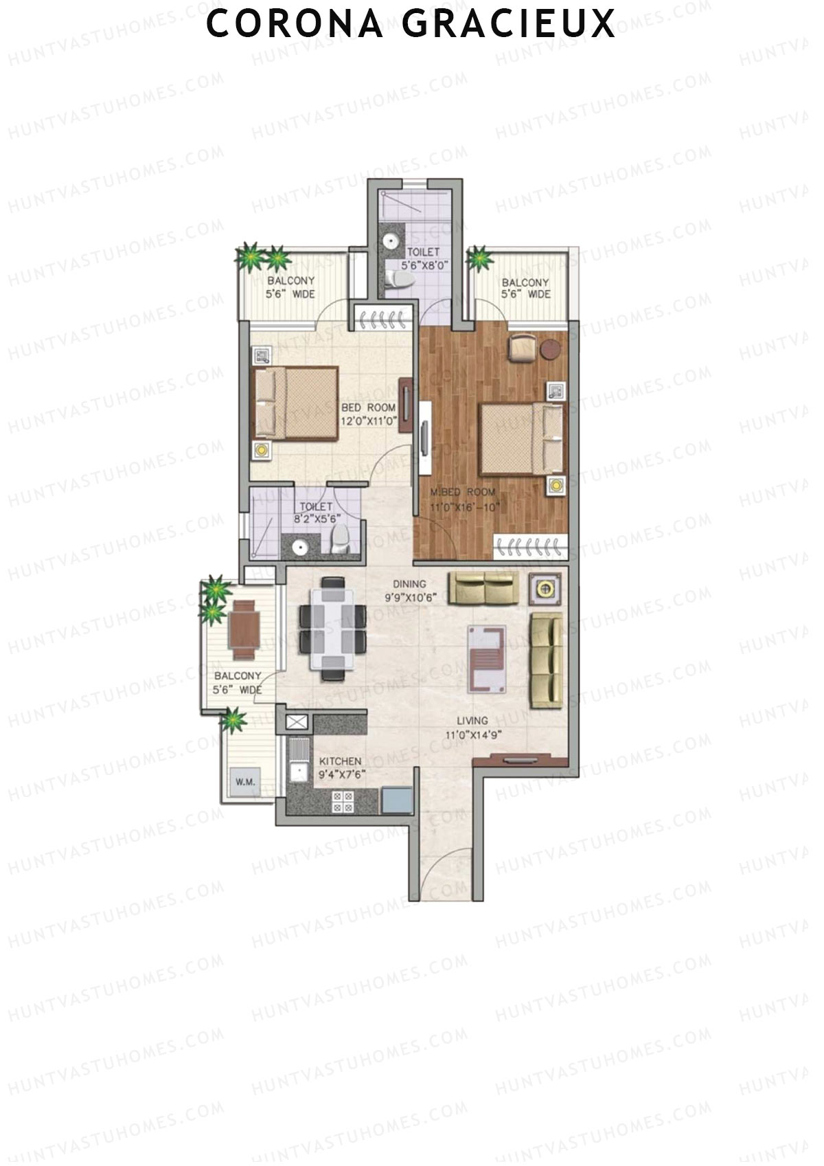 Corona Gracieux Tower B Unit 2 Floor Plan