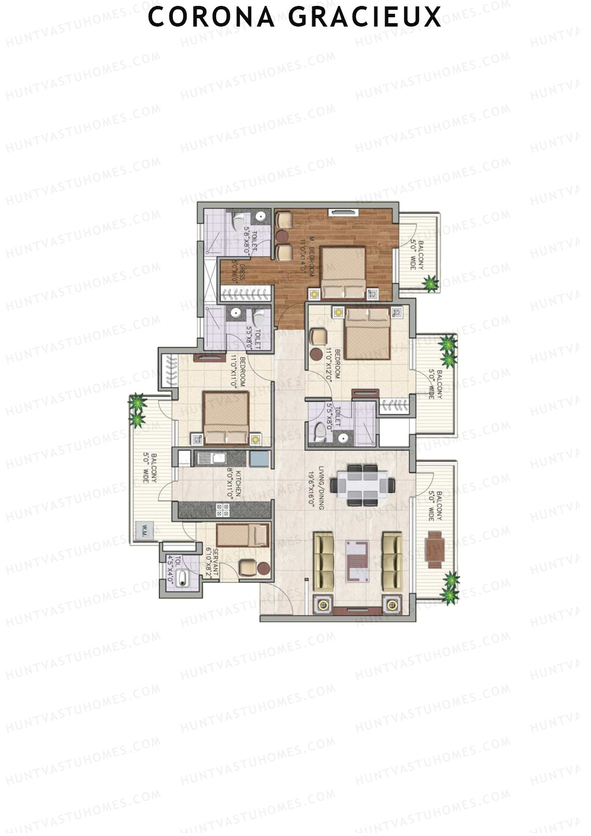 Corona Gracieux Tower D Unit 1 Floor Plan