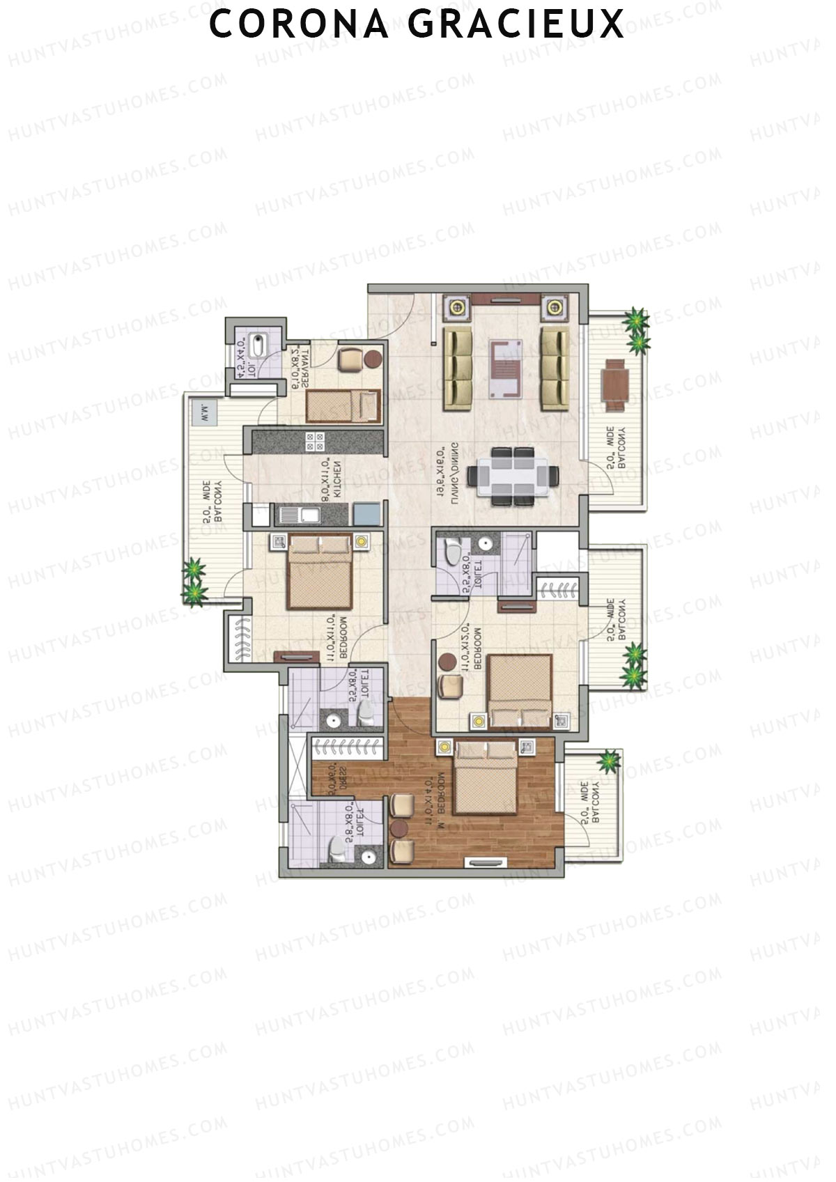 Corona Gracieux Tower D Unit 2 Floor Plan