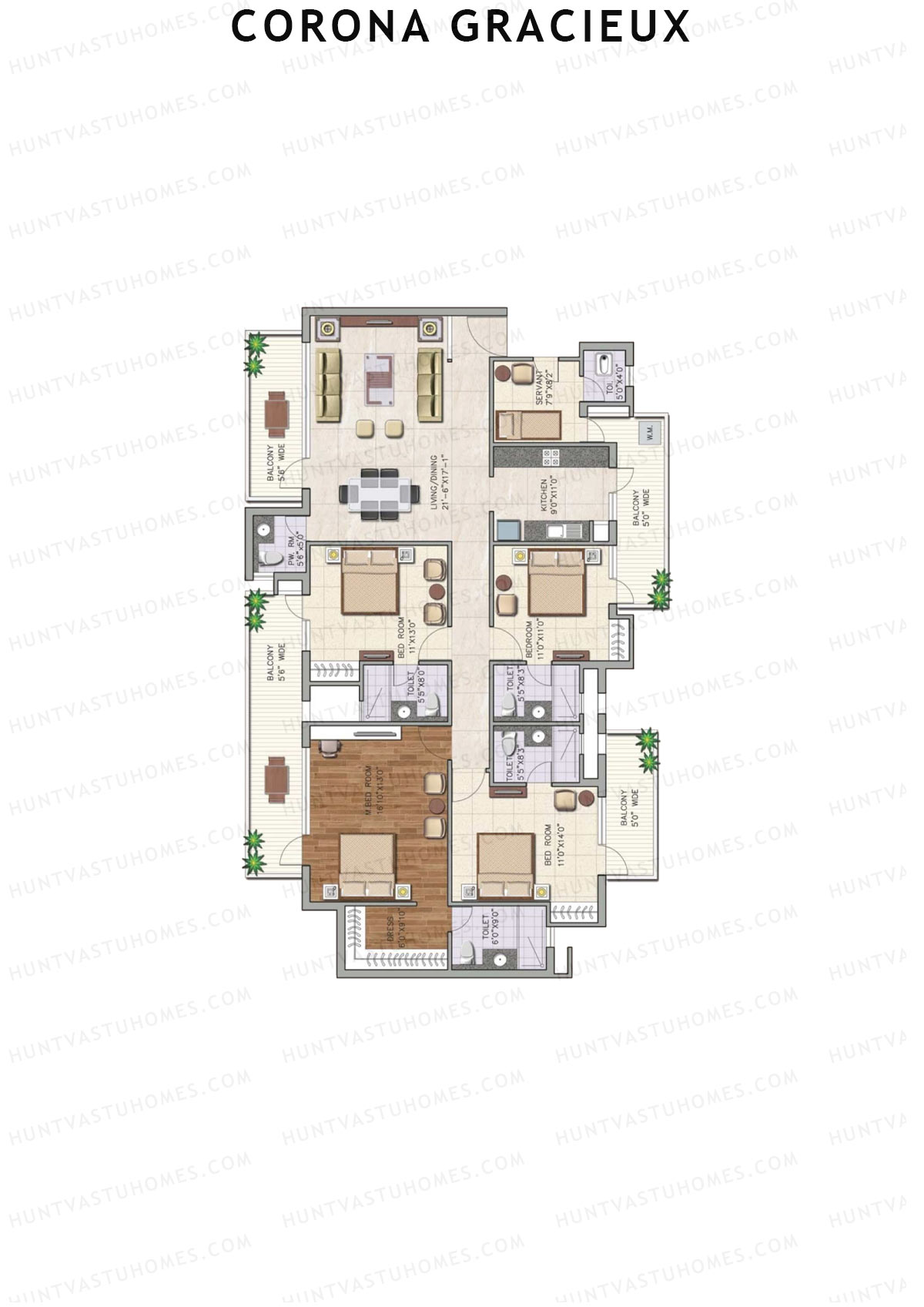 Corona Gracieux Tower E Unit 2 Floor Plan