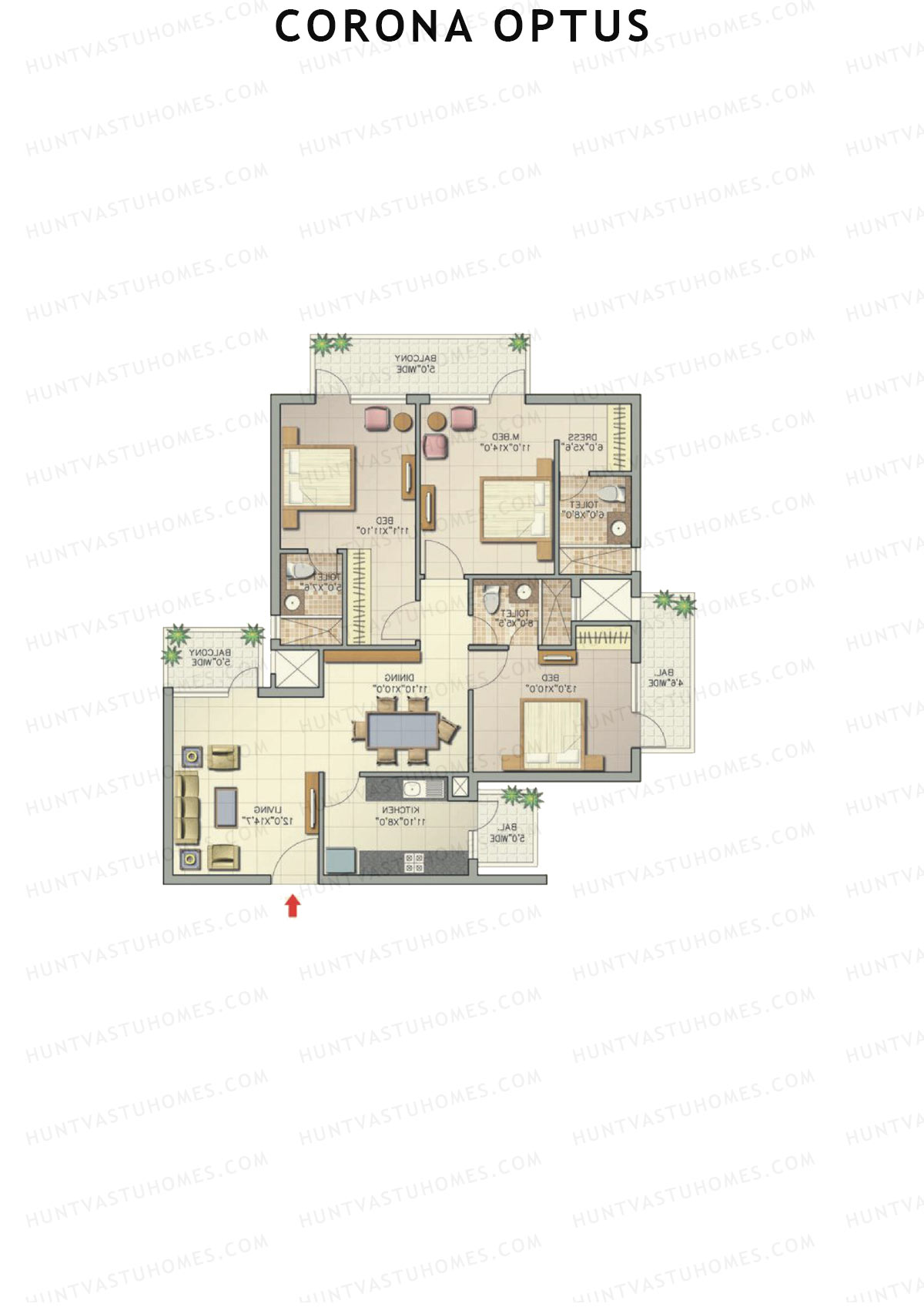 Corona Optus Tower G Unit 2 (Type 4) Floor Plan