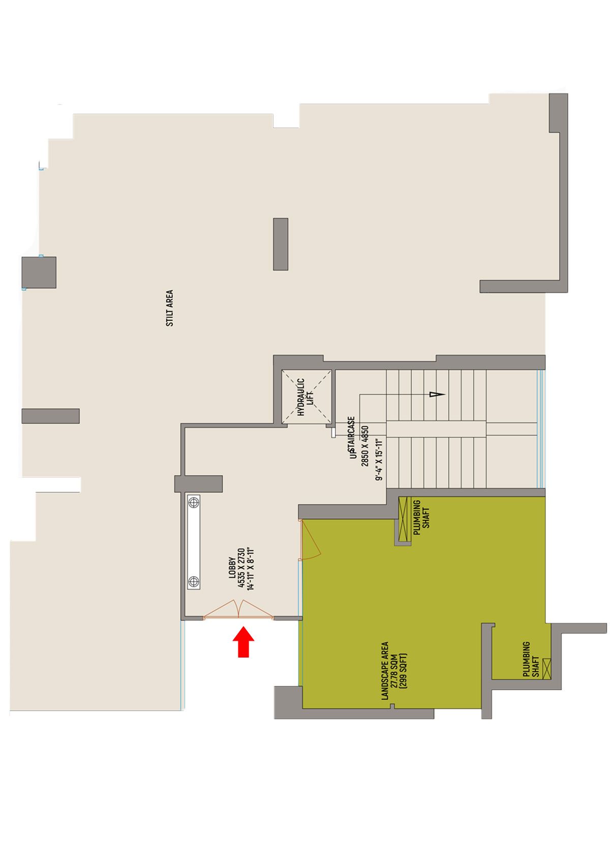 County 107 Tower C Unit 1 (Triplex) Floor Plan