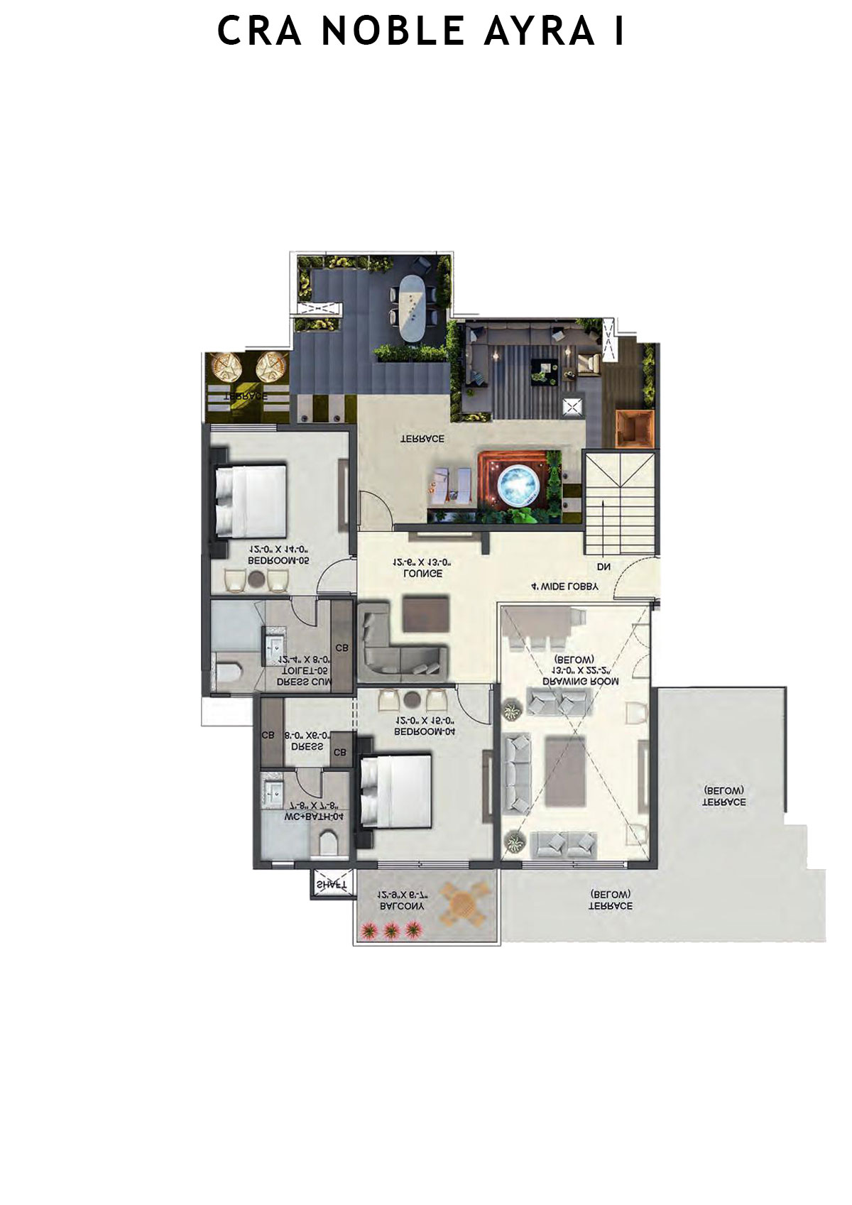 CRA Noble Ayra I Crest Unit 2 (Penthouse) Floor Plan