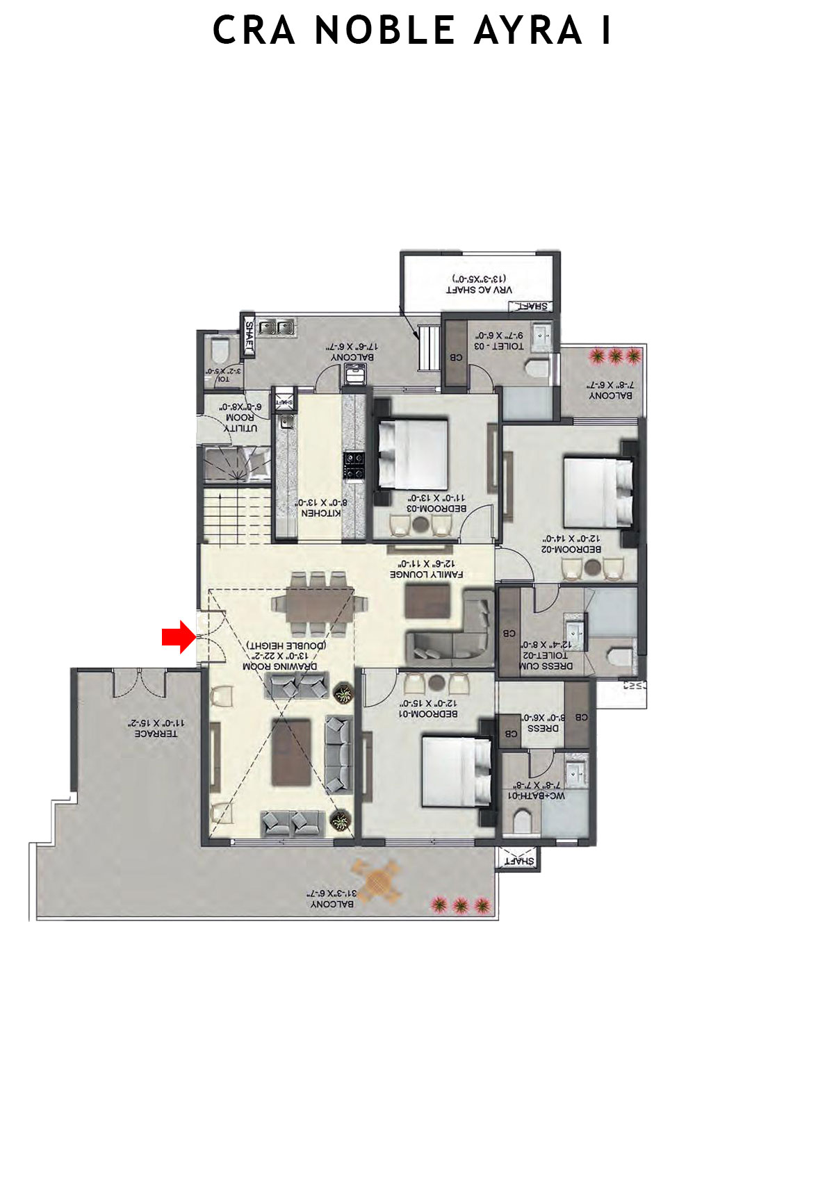 CRA Noble Ayra I Crest Unit I (Penthouse) Floor Plan