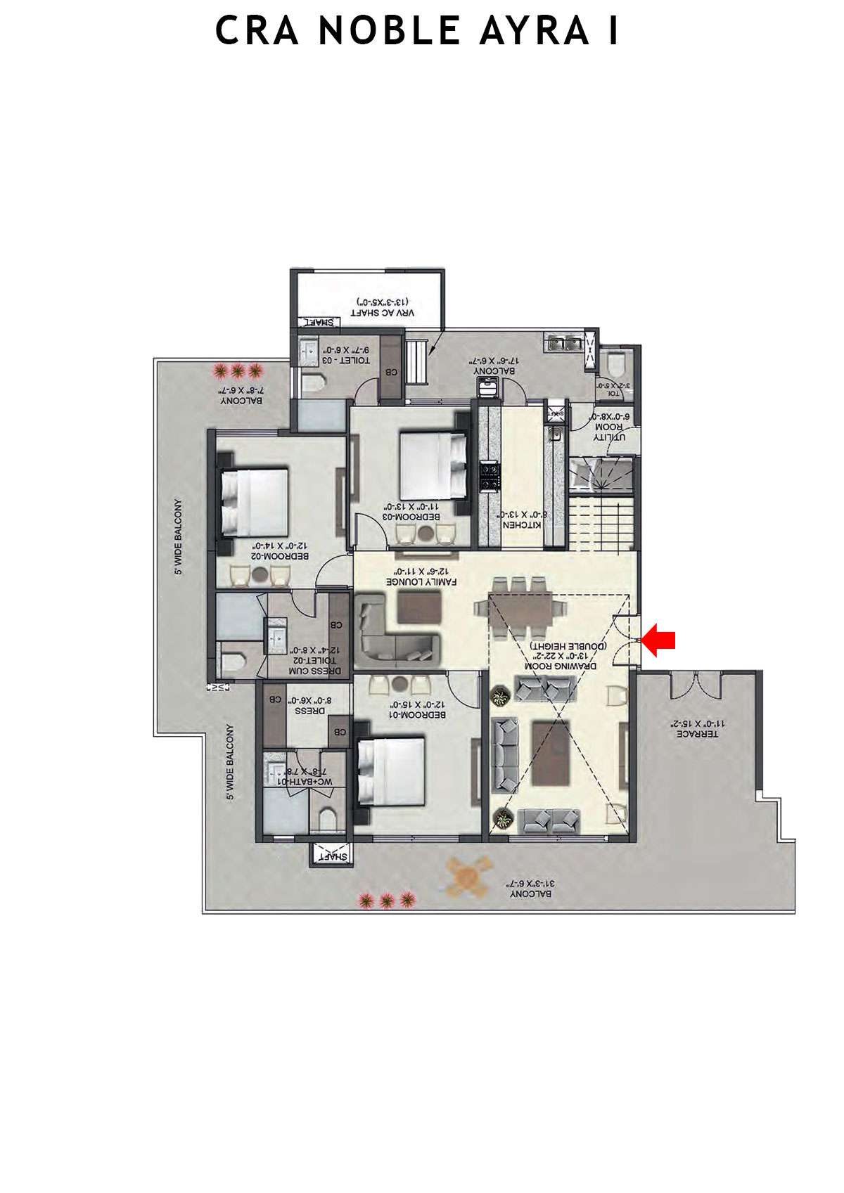 CRA Noble Ayra I Regalia Unit 2 (Penthouse) Floor Plan