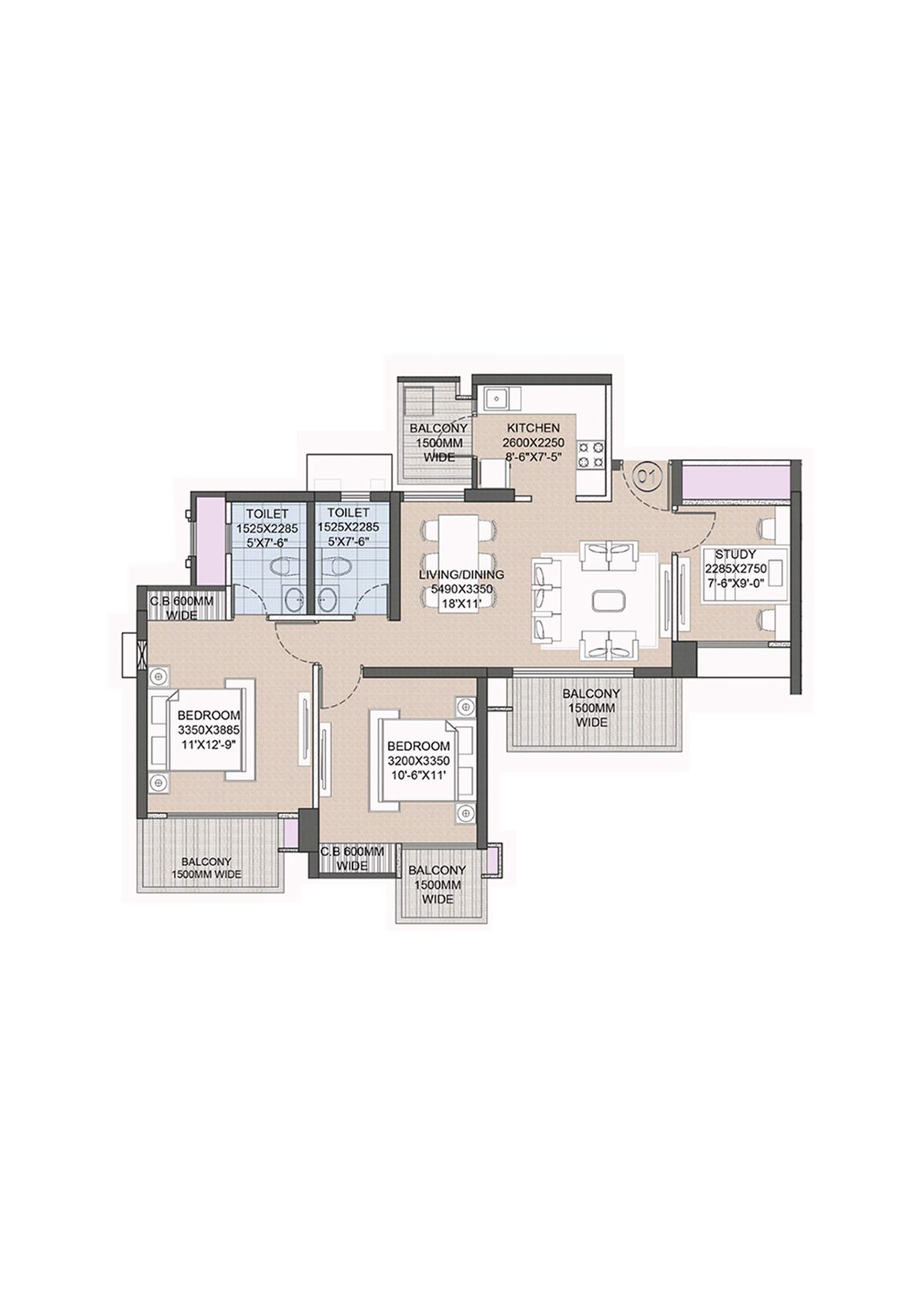 Crc Joyous Tower 4 Unit 1 Floor Plan