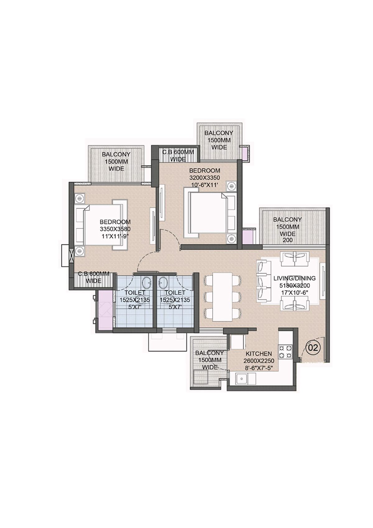 Crc Joyous Tower 4 Unit 2 Floor Plan