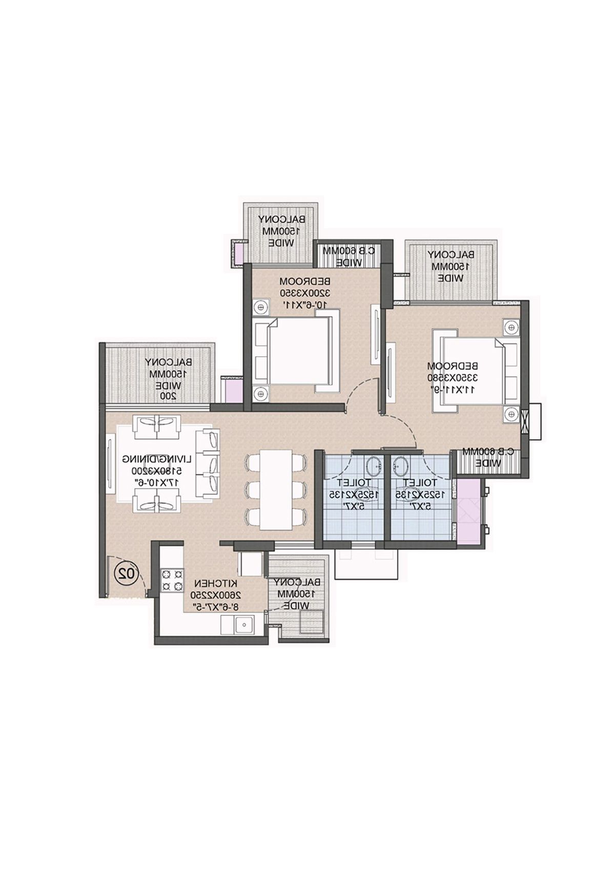 Crc Joyous Tower 4 Unit 3 Floor Plan