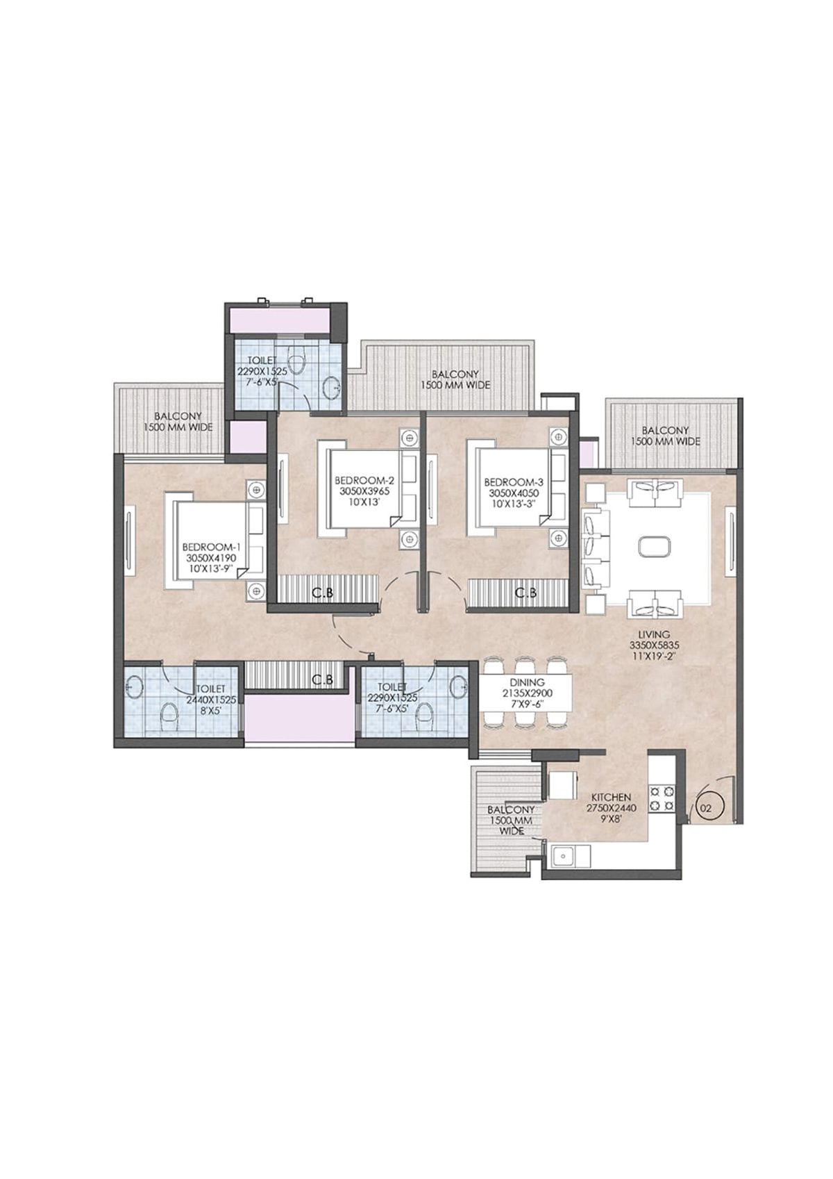 Crc Joyous Tower 1 Unit 2 Floor Plan