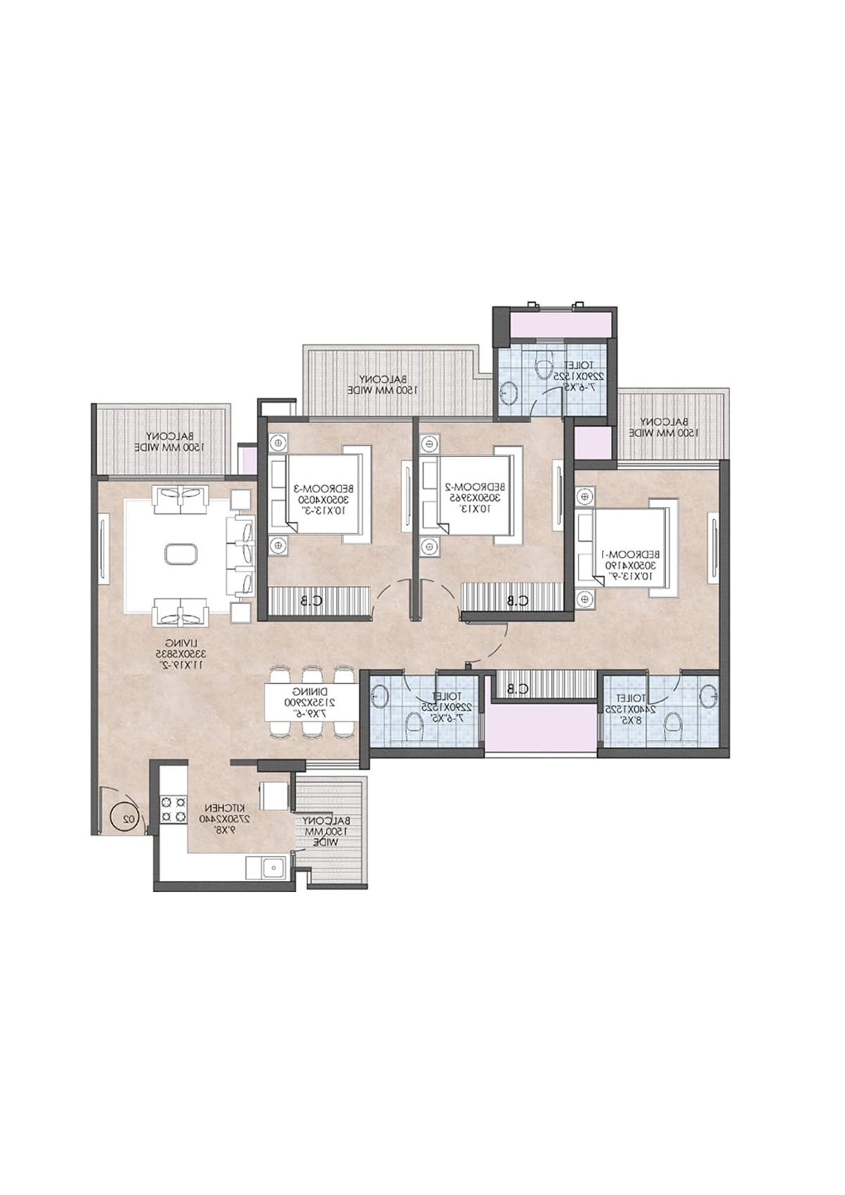 Crc Joyous Tower 1 Unit 3 Floor Plan