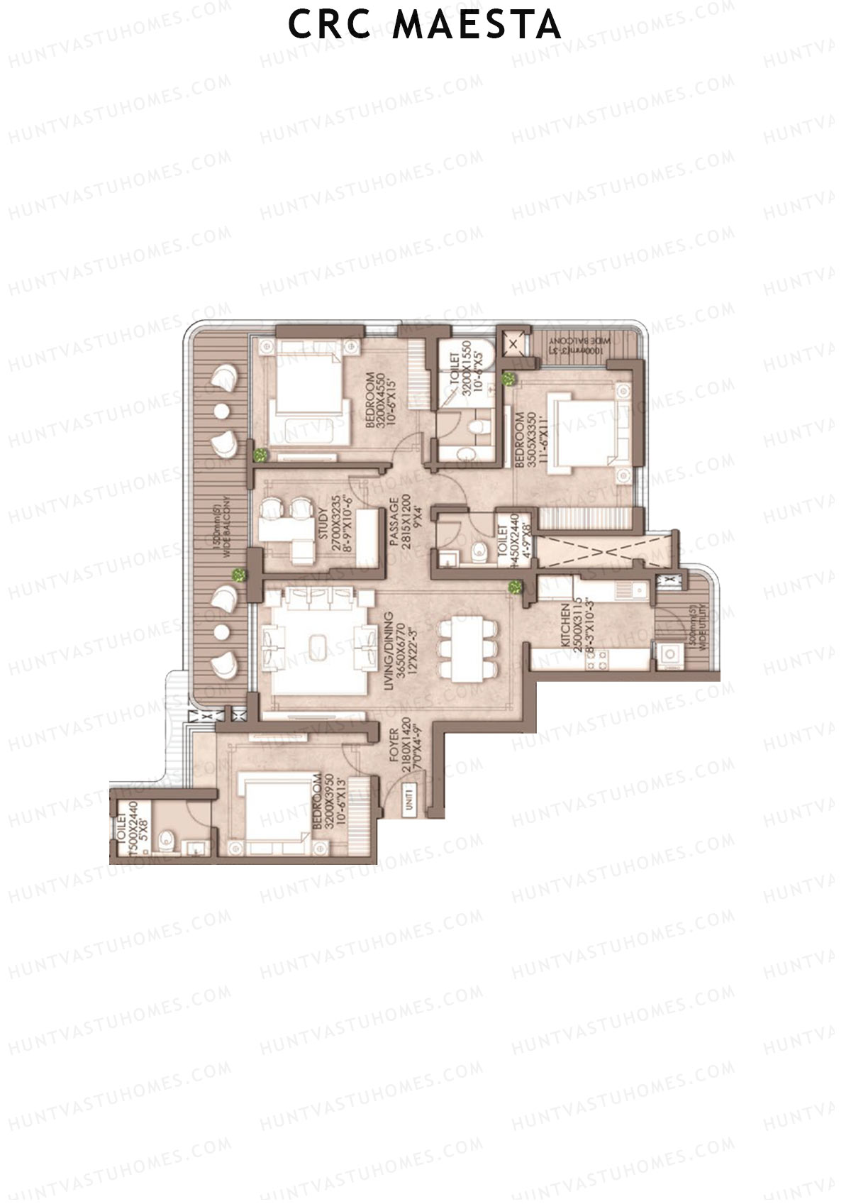 CRC Maesta Tower 1 Unit 1 Floor Plan