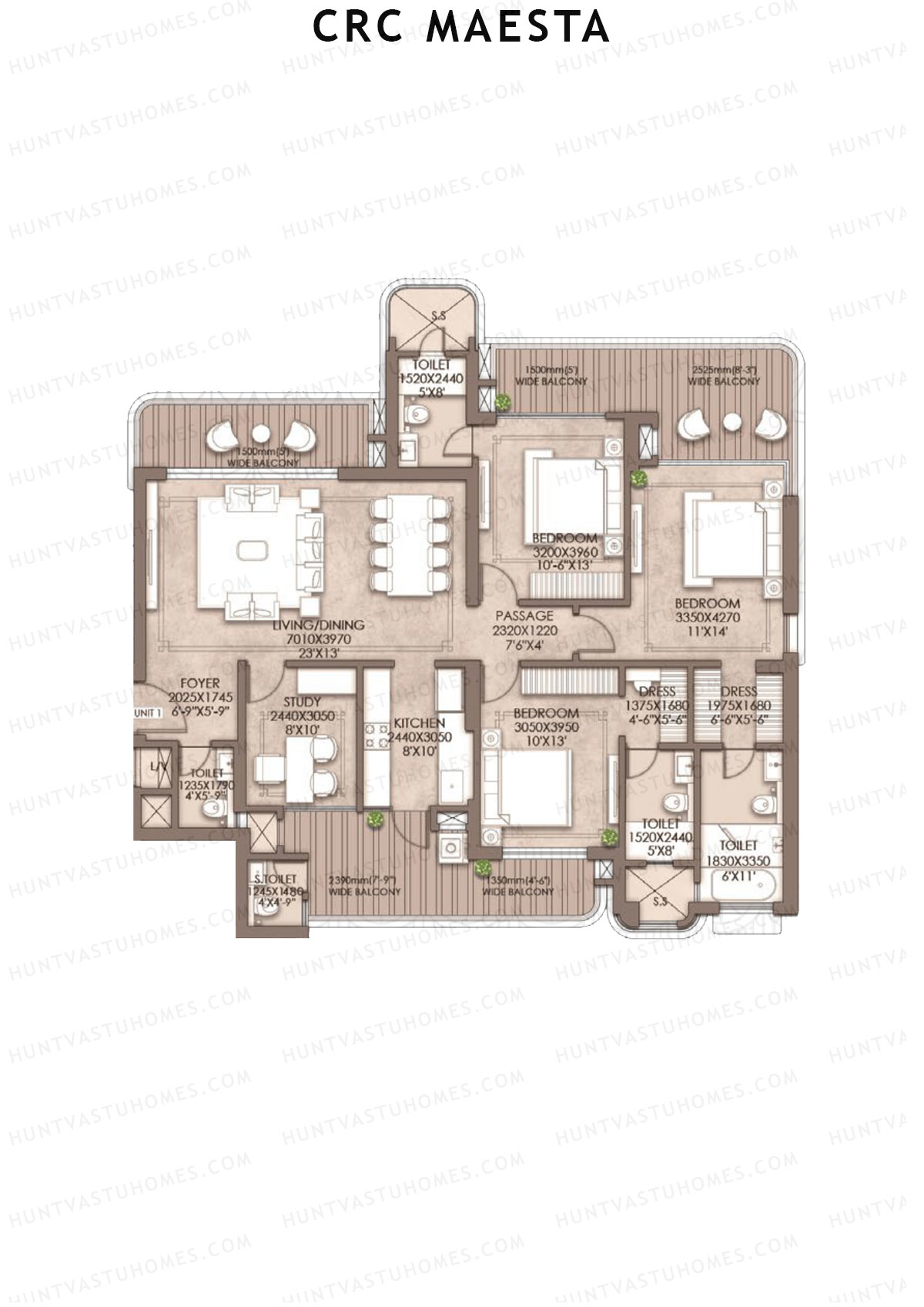 CRC Maesta Tower 2 Unit 1 Floor Plan