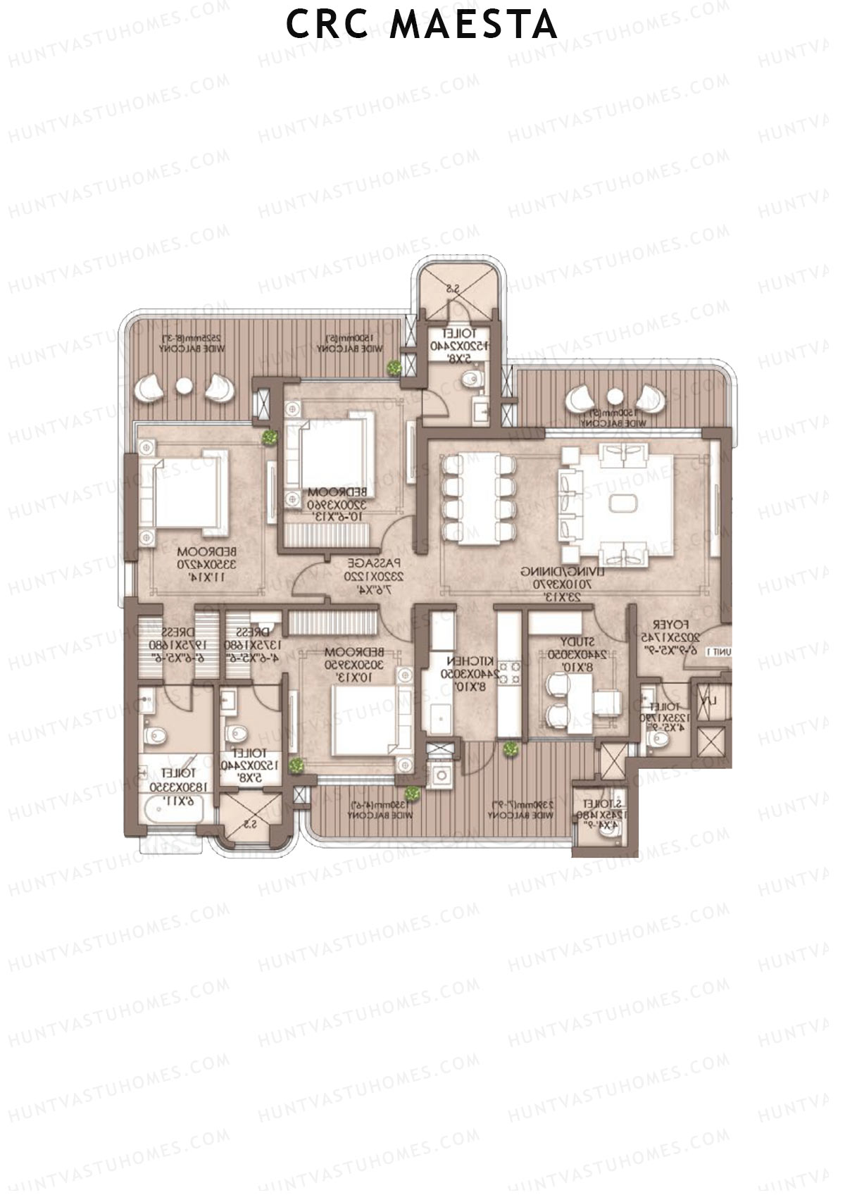 CRC Maesta Tower 2 Unit 2 Floor Plan