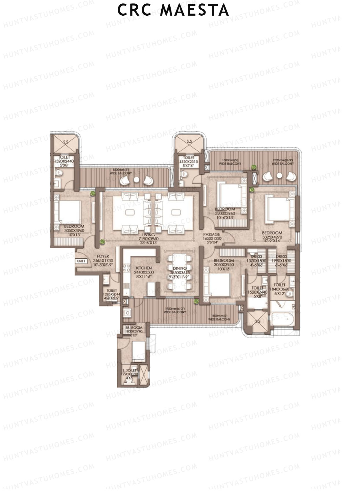 CRC Maesta Tower 3 Unit 1 Floor Plan