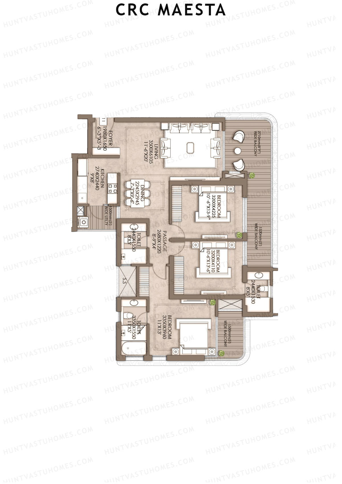 CRC Maesta Tower 5 Unit 1 Floor Plan