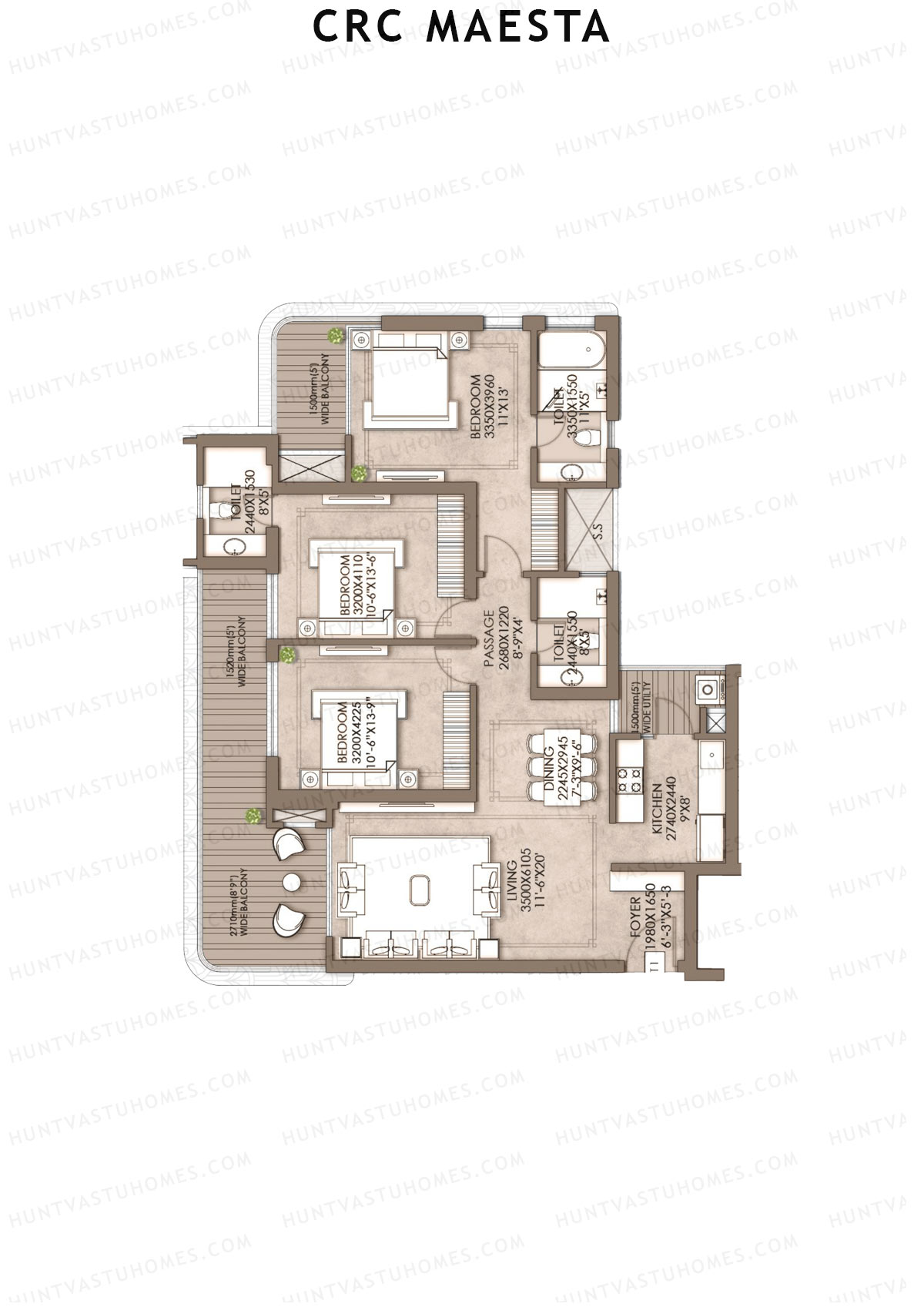 CRC Maesta Tower 5 Unit 3 Floor Plan
