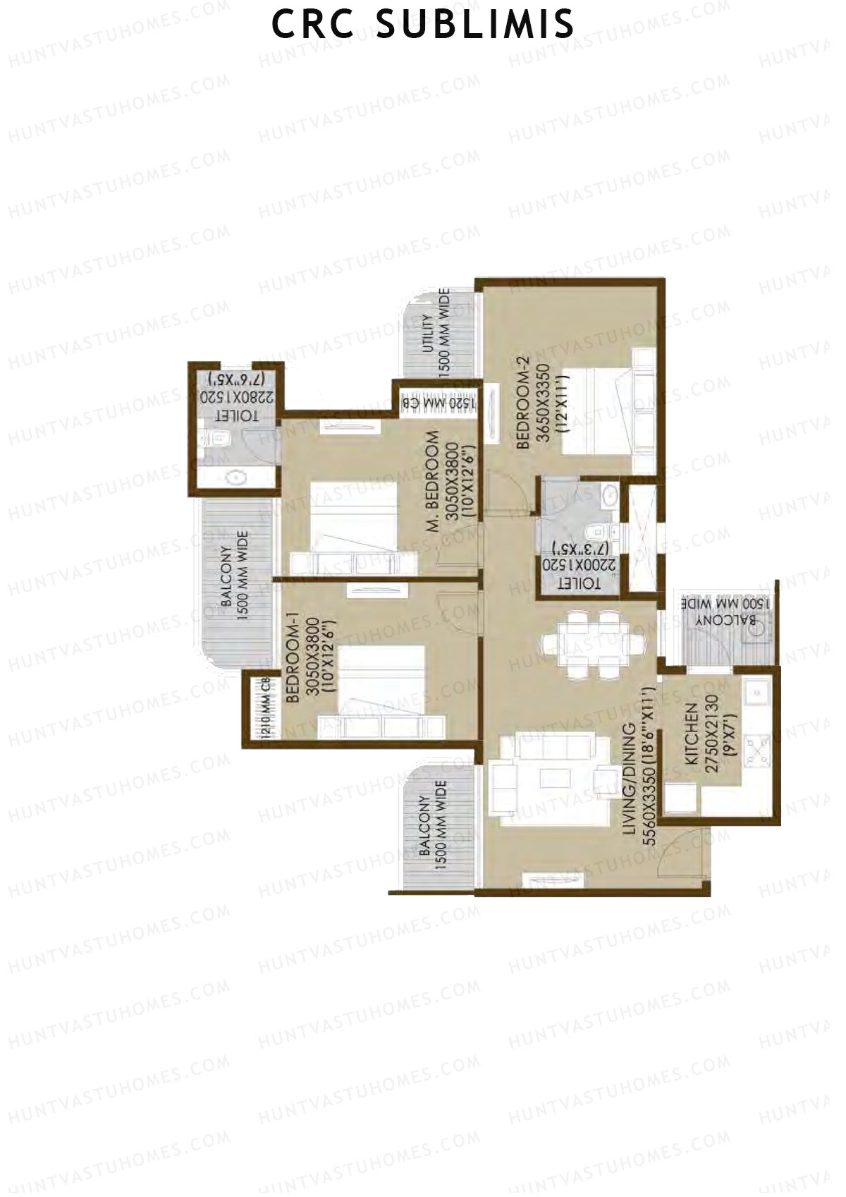 Crc Sublimis Tower 2 Unit 1 Floor Plan