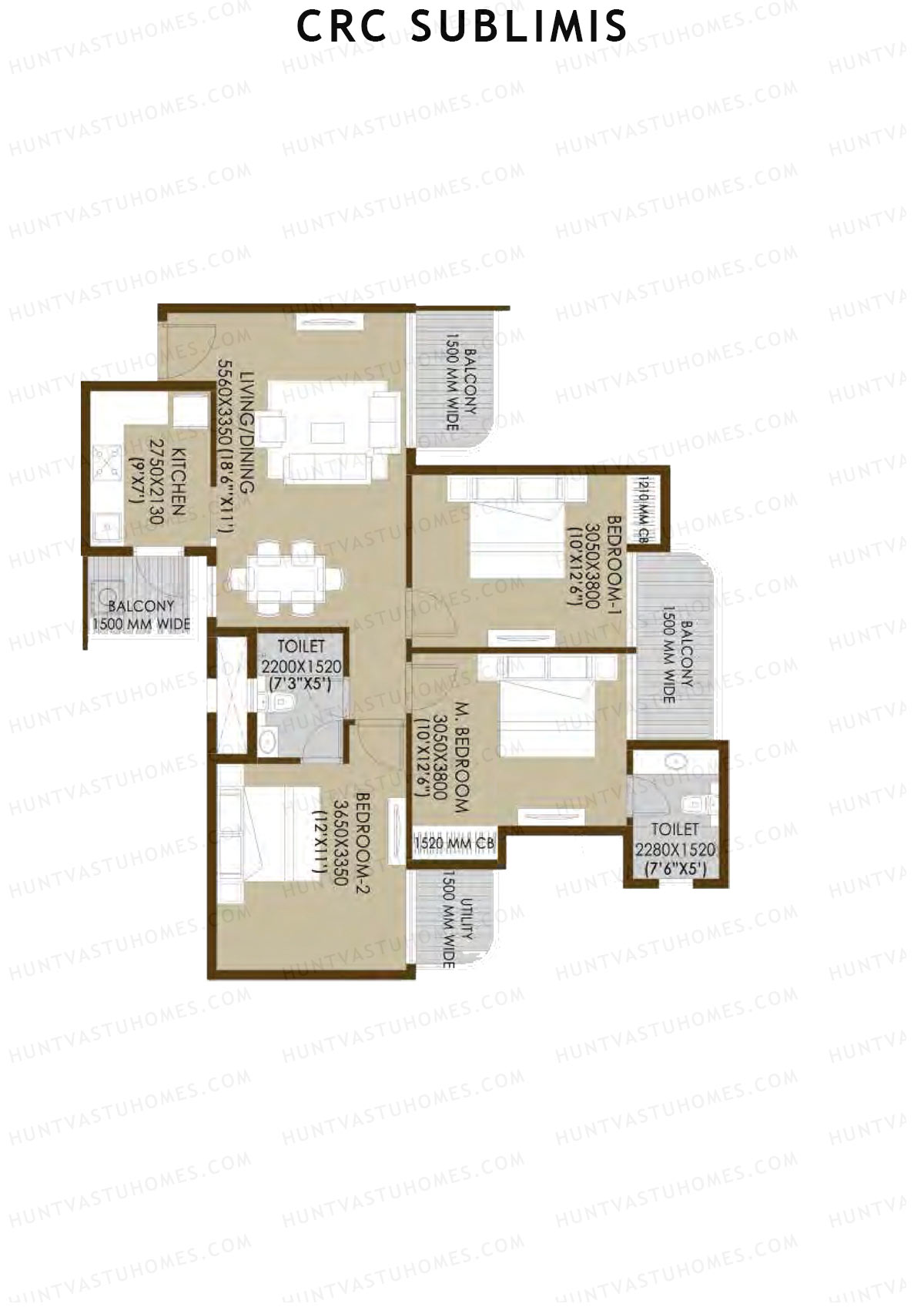 Crc Sublimis Tower 2 Unit 3 Floor Plan