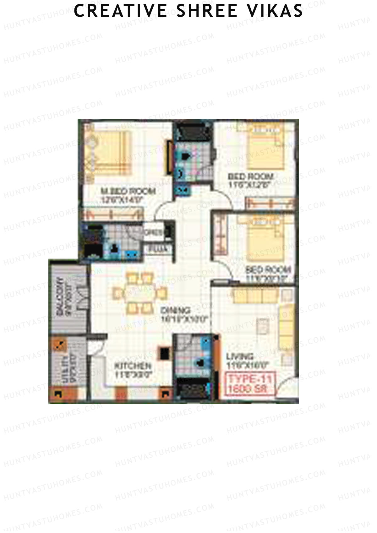 Creative Shree Vikas Block 1 Unit 11 Floor Plan