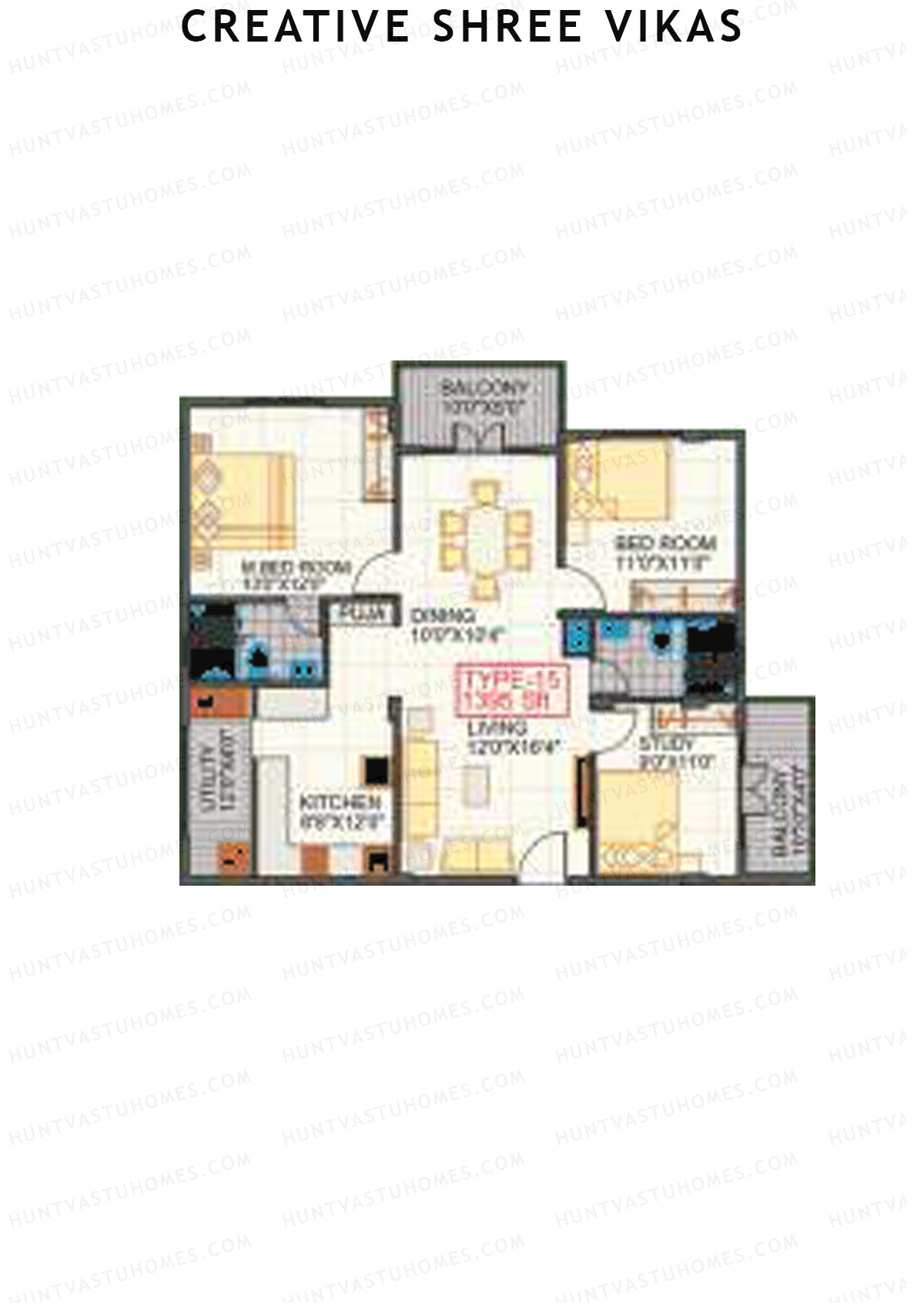 Creative Shree Vikas Block 1 Unit 15 Floor Plan