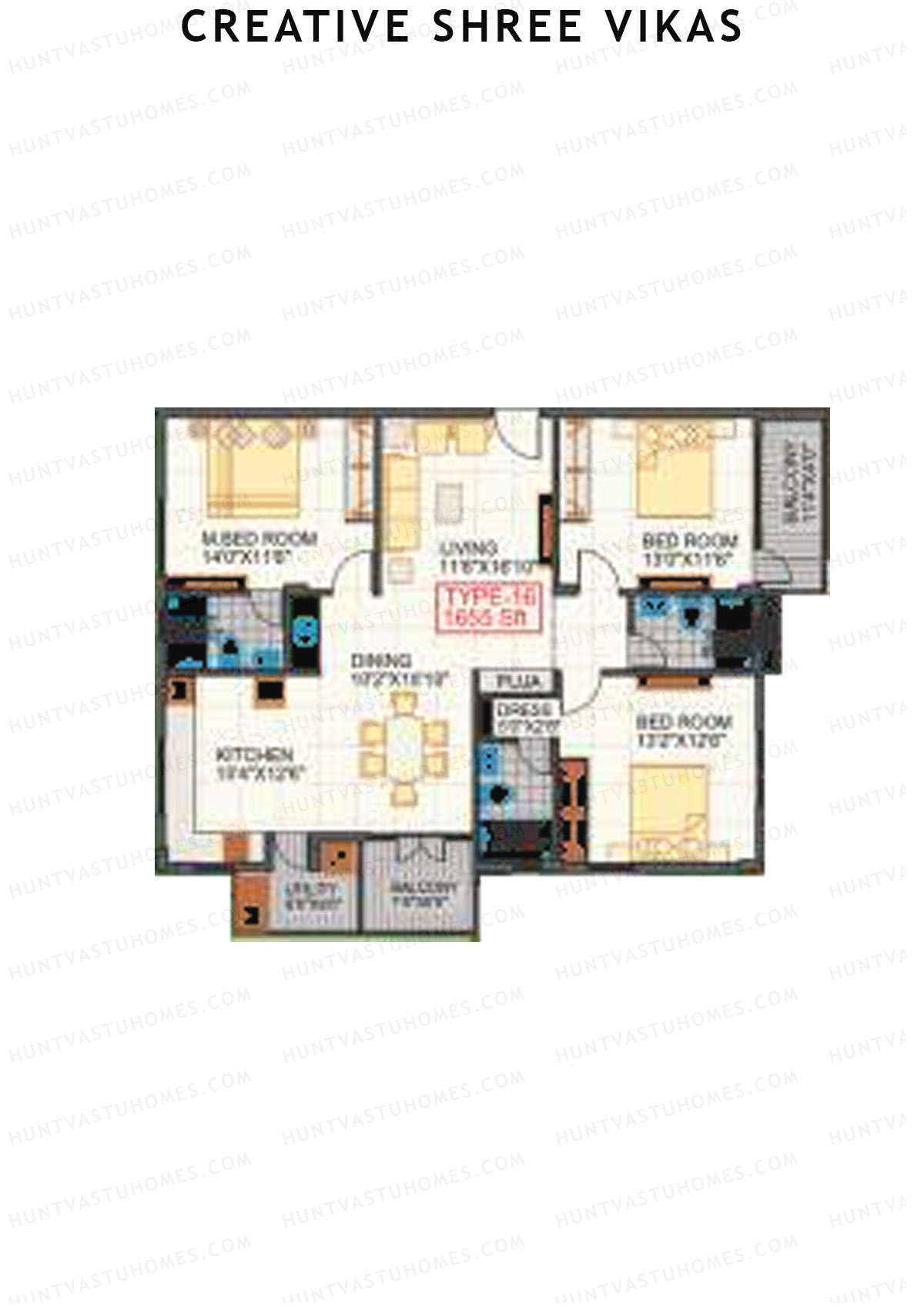 Creative Shree Vikas Block 1 Unit 16 Floor Plan