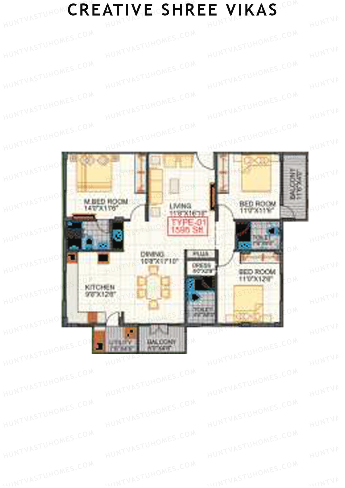 Creative Shree Vikas Block 1 Unit 1 Floor Plan