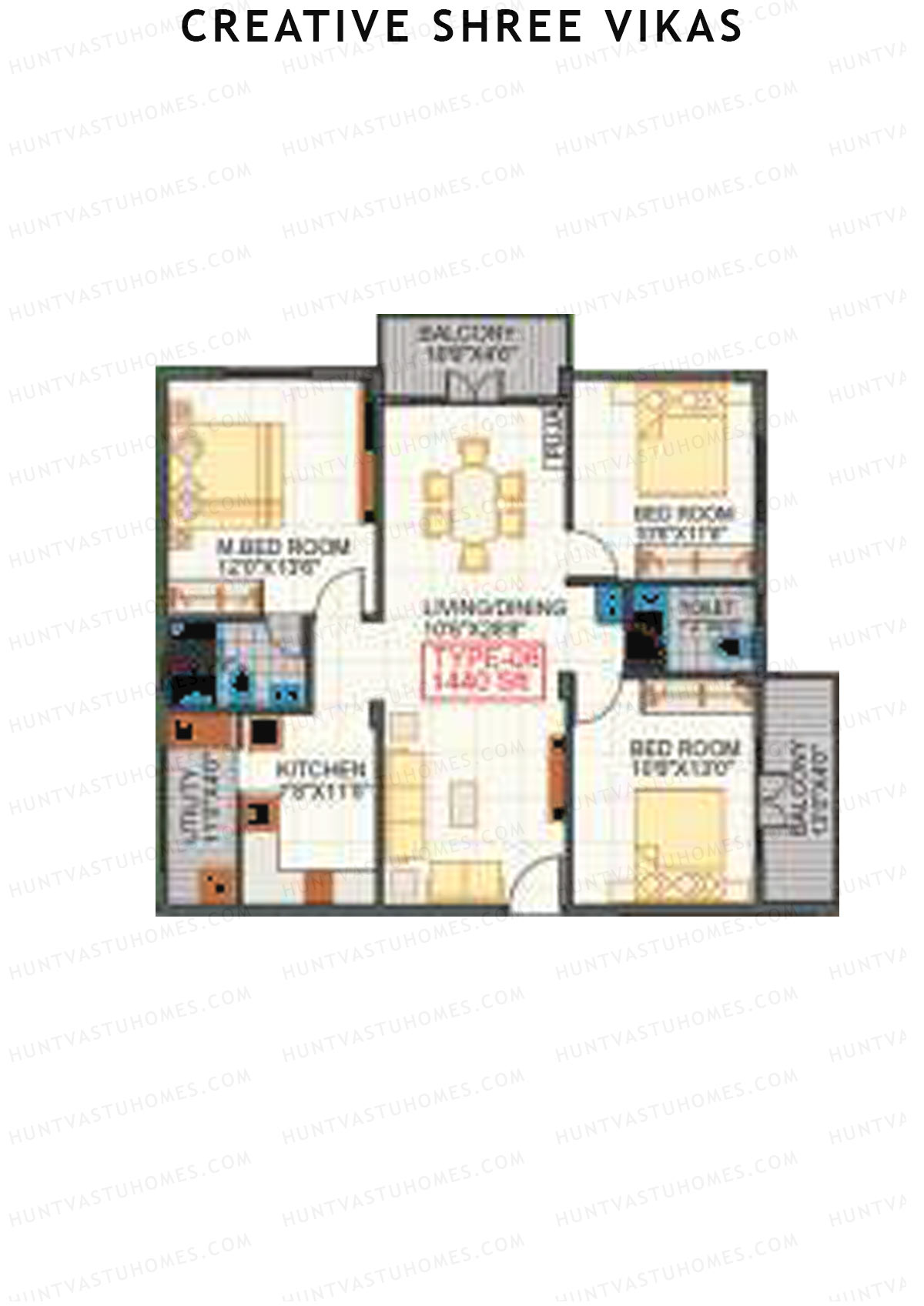 Creative Shree Vikas Block 1 Unit 8 Floor Plan