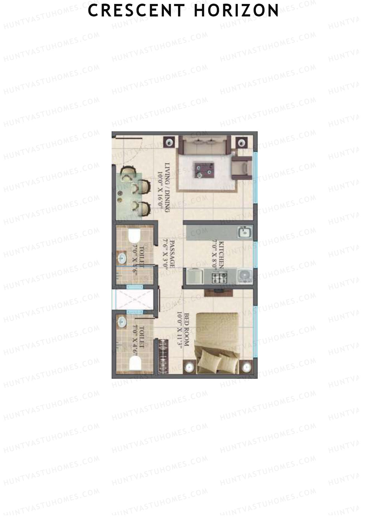 Crescent Horizon Wing A Unit 4 Floor Plan