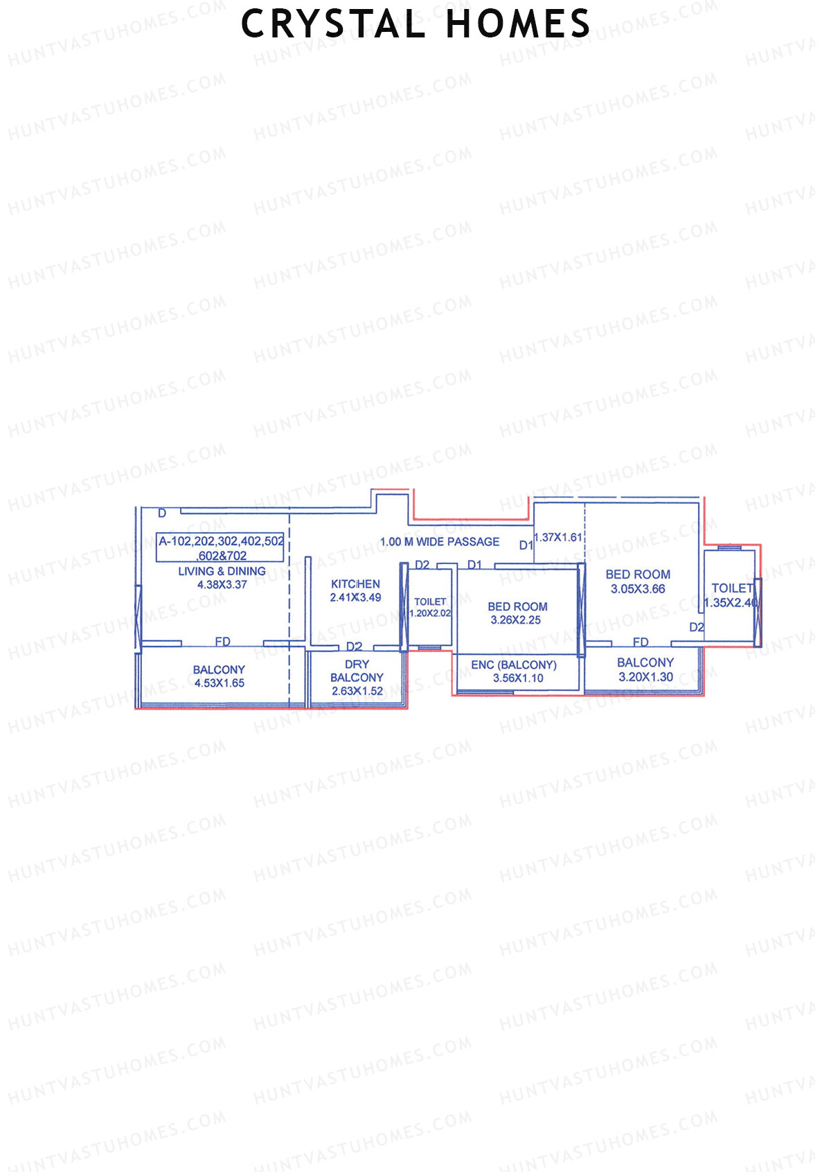 Crystal Homes Tower A Unit 2 Floor Plan