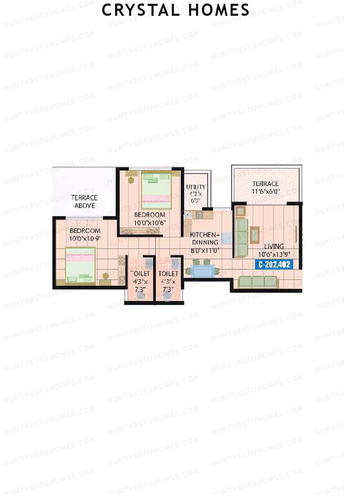 Crystal Homes Tower C Unit 2 Floor Plan