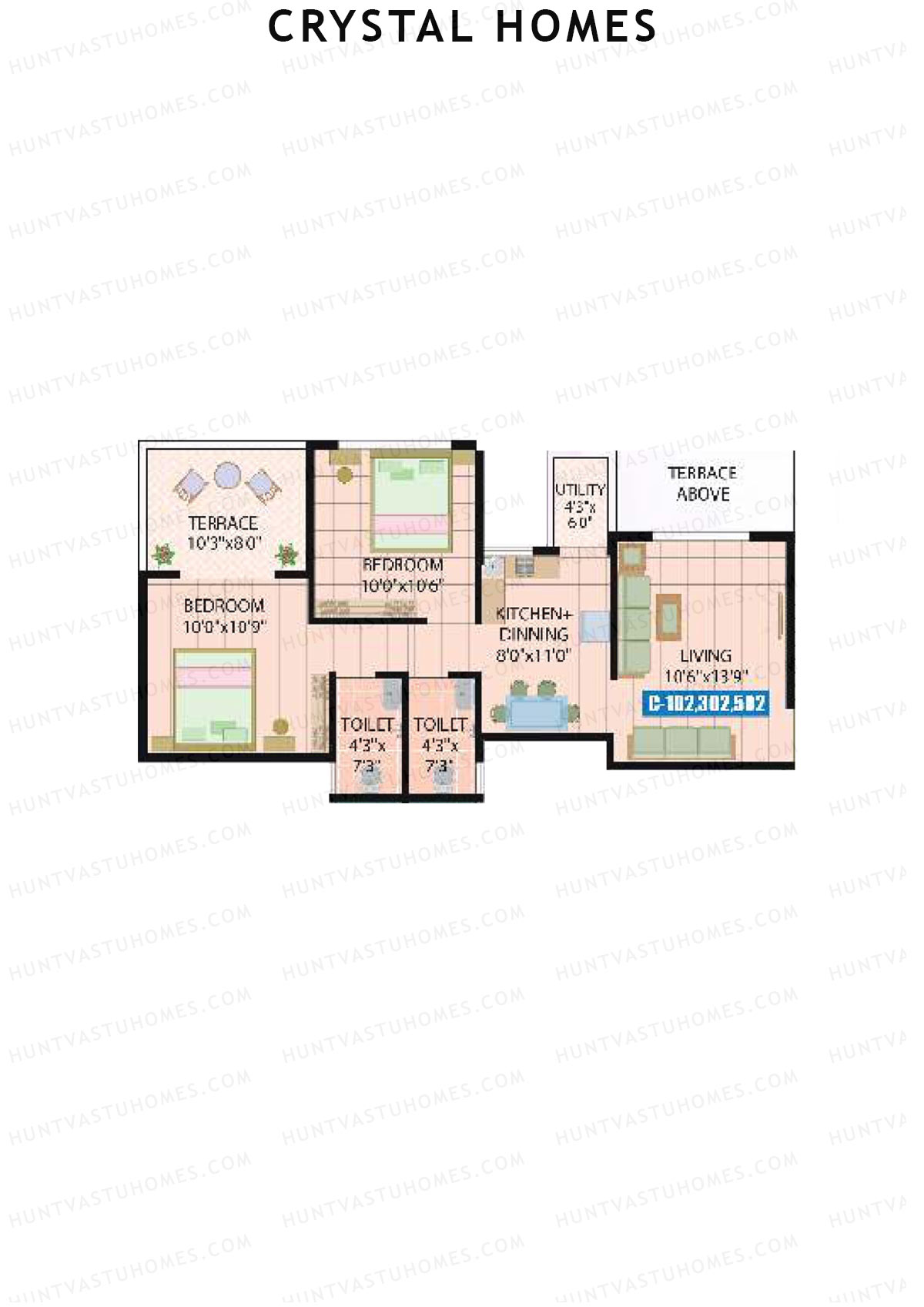 Crystal Homes Tower C Unit 2 Floor Plan