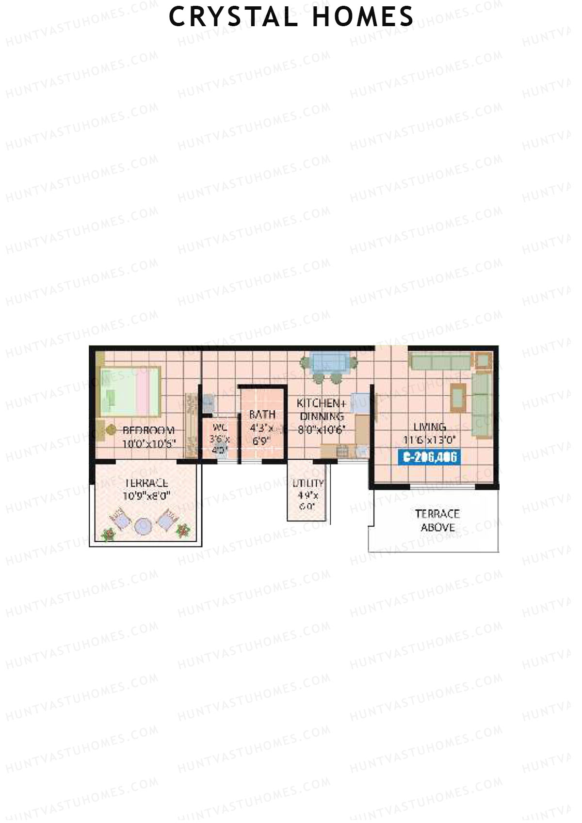 Crystal Homes Tower C Unit 6 Floor Plan