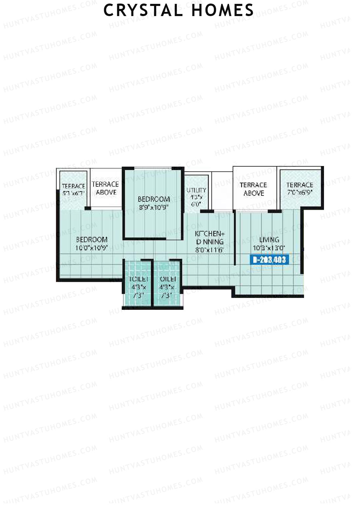 Crystal Homes Tower D Unit 3 Floor Plan
