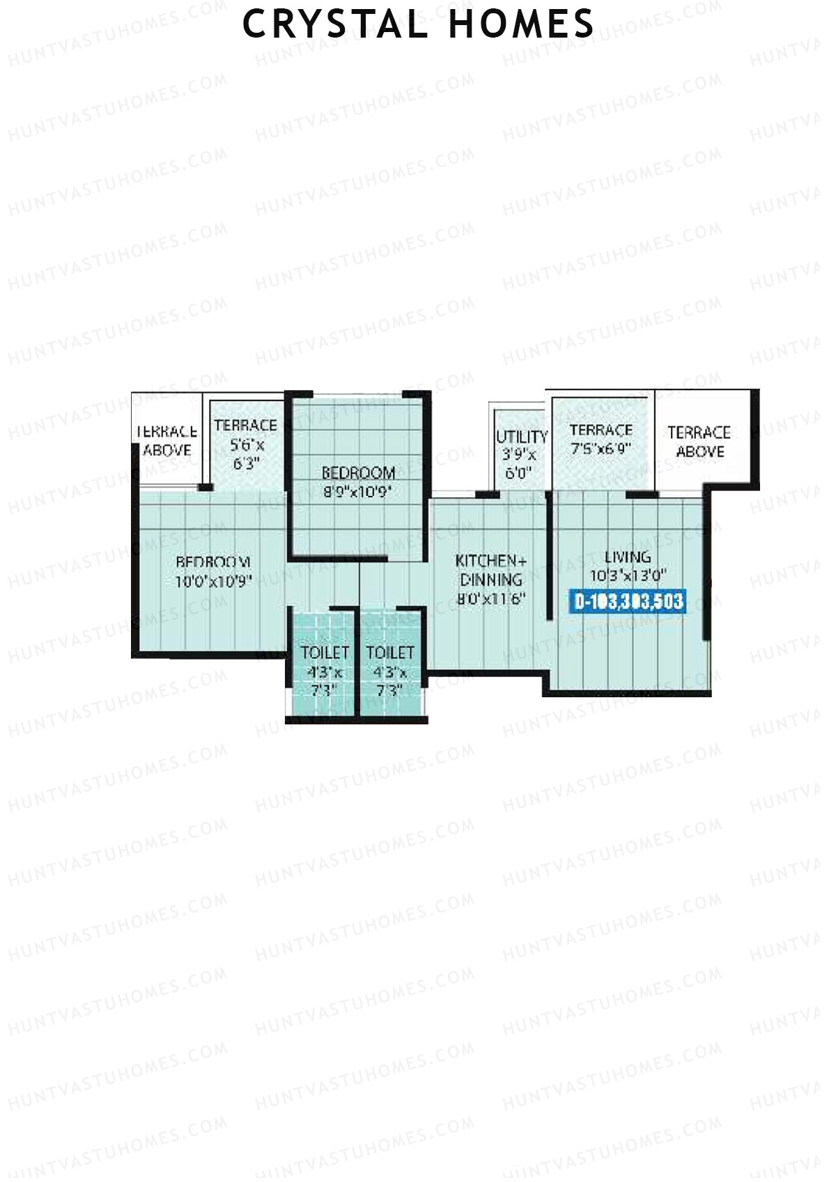 Crystal Homes Tower D Unit 3 Floor Plan