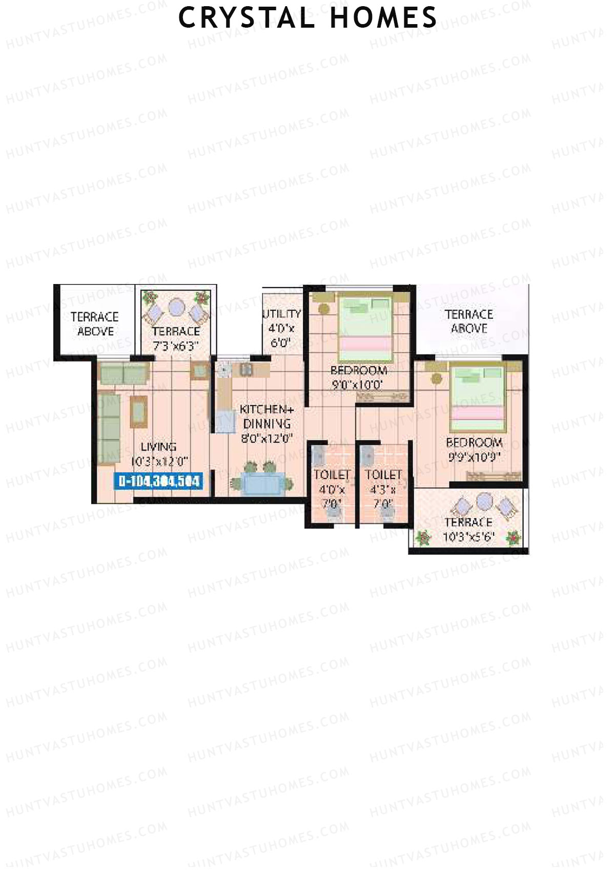 Crystal Homes Tower D Unit 4 Floor Plan