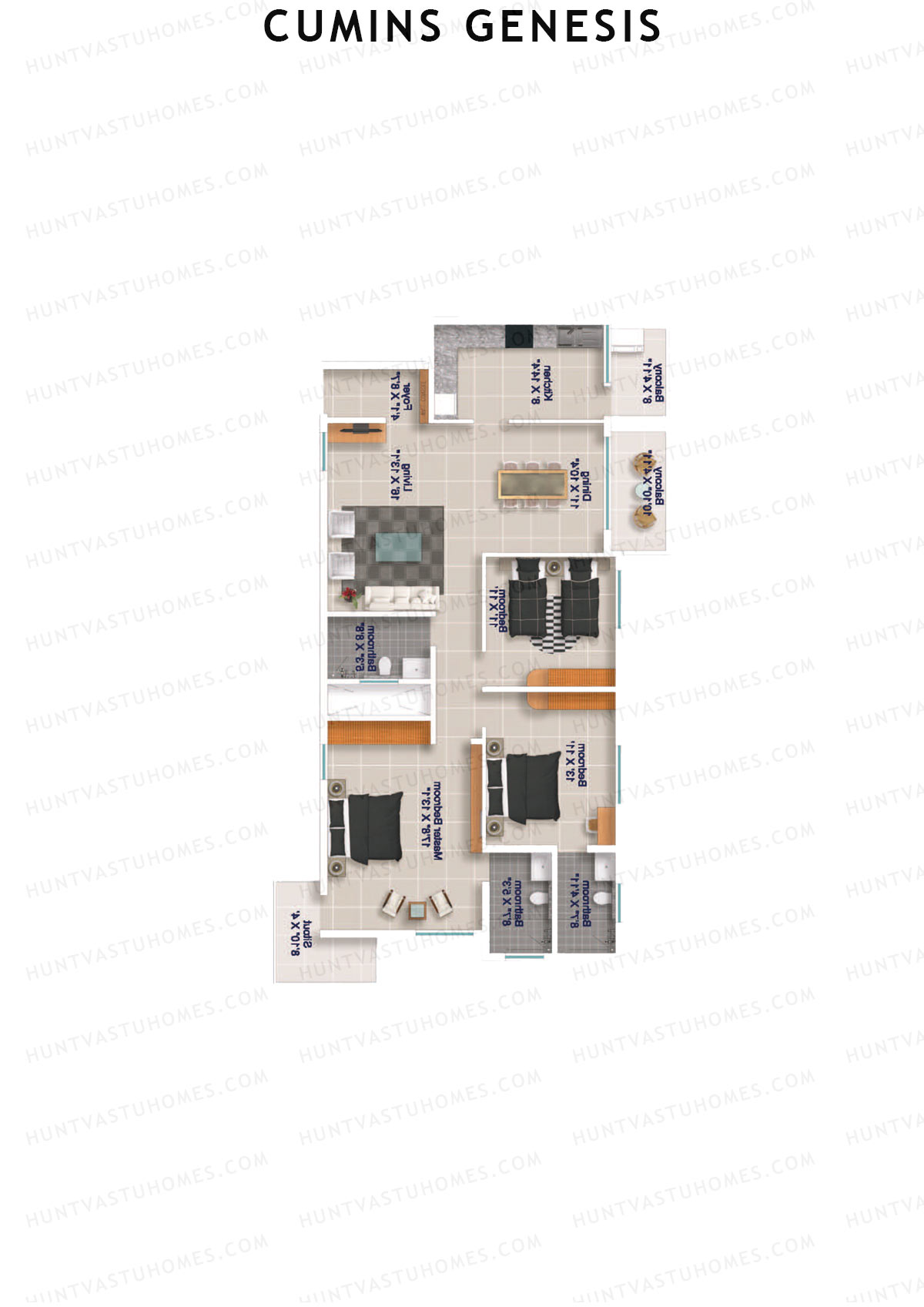 Cumins Genesis Block A Unit 2 Floor Plan