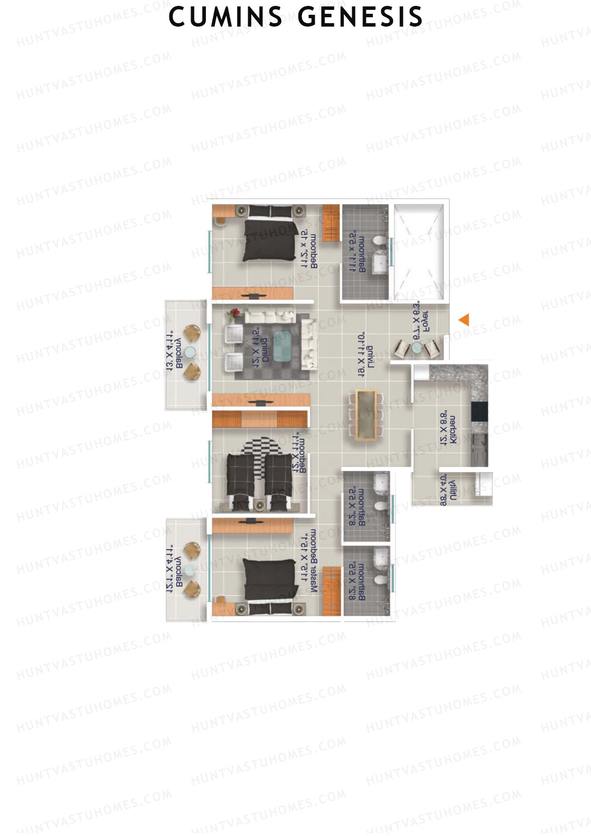 Cumins Genesis Block B Unit 19 Floor Plan