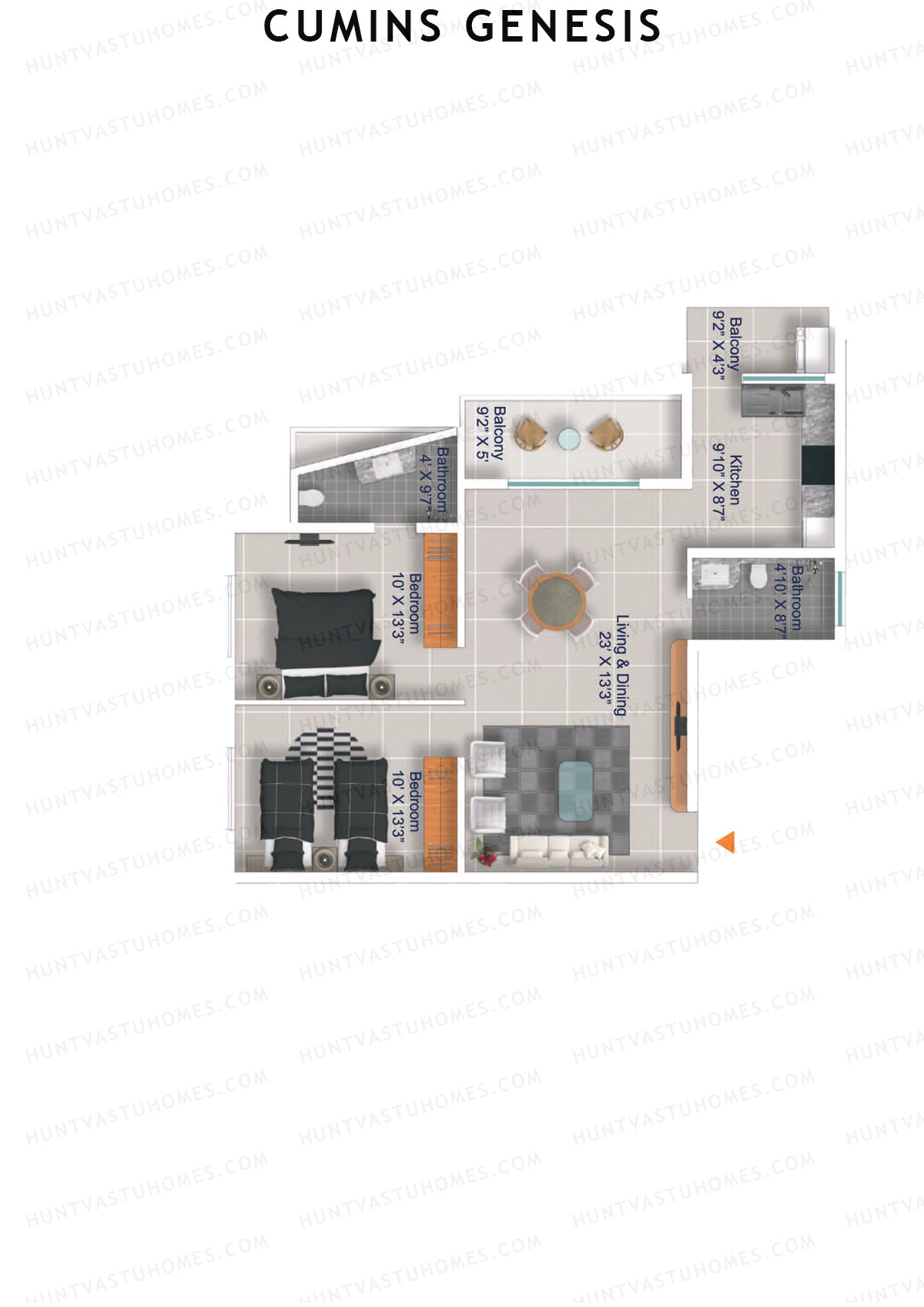 Cumins Genesis Block B Unit 20 Floor Plan