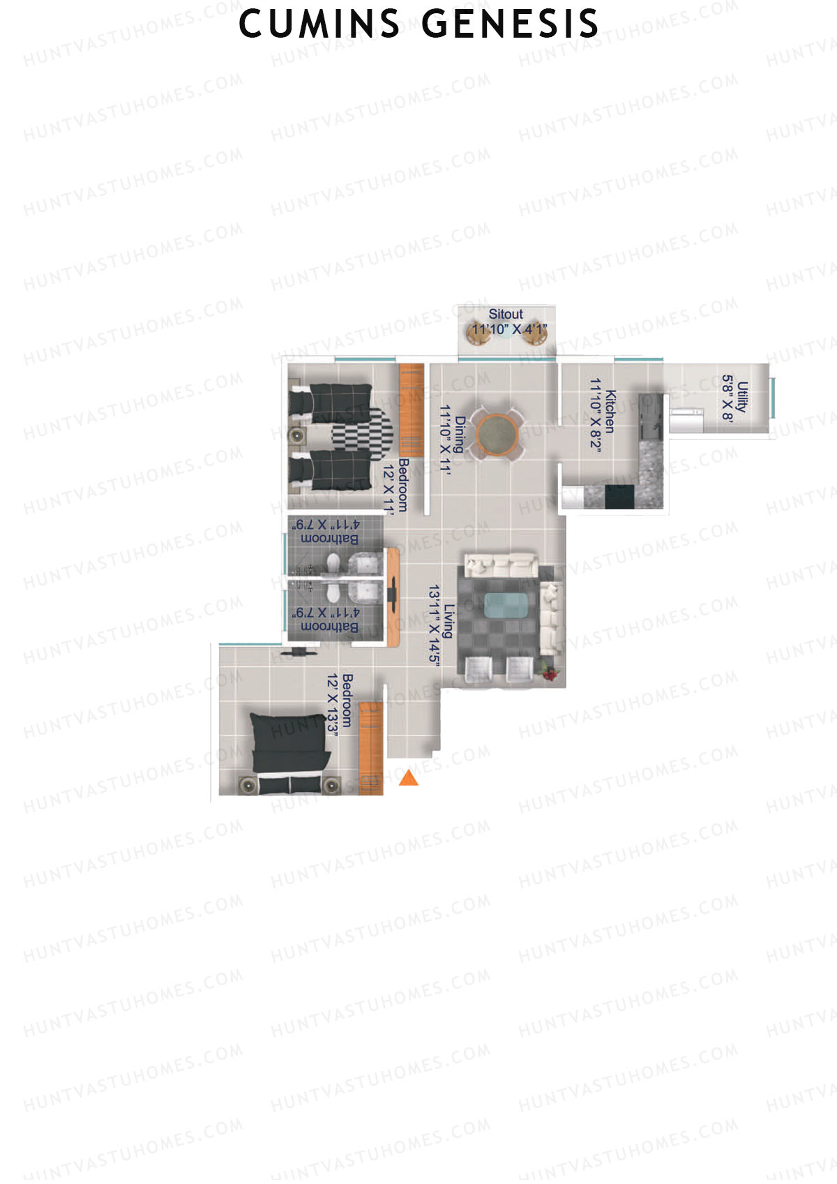 Cumins Genesis Block B Unit 21 Floor Plan