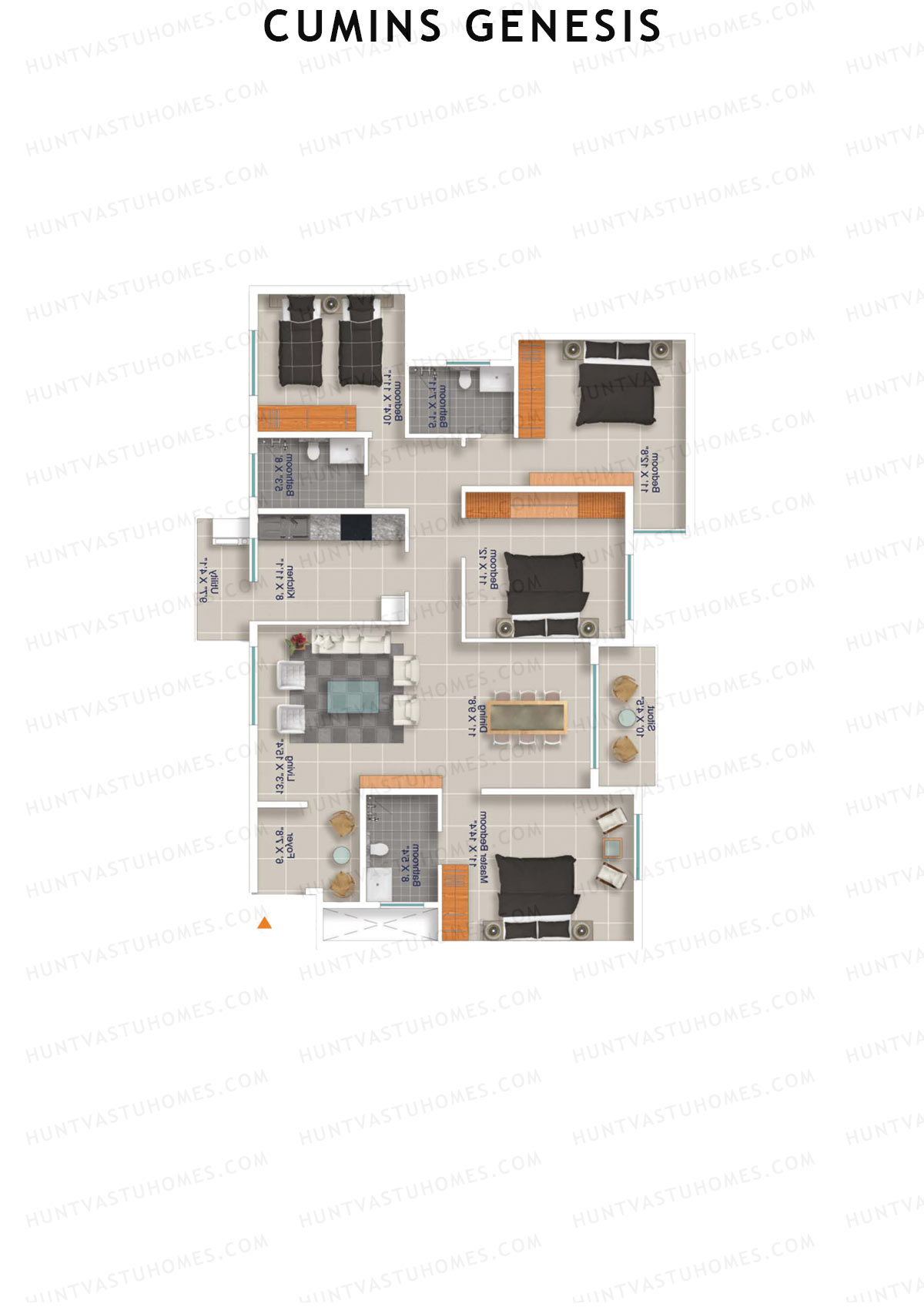 Cumins Genesis Block C Unit 14 Floor Plan