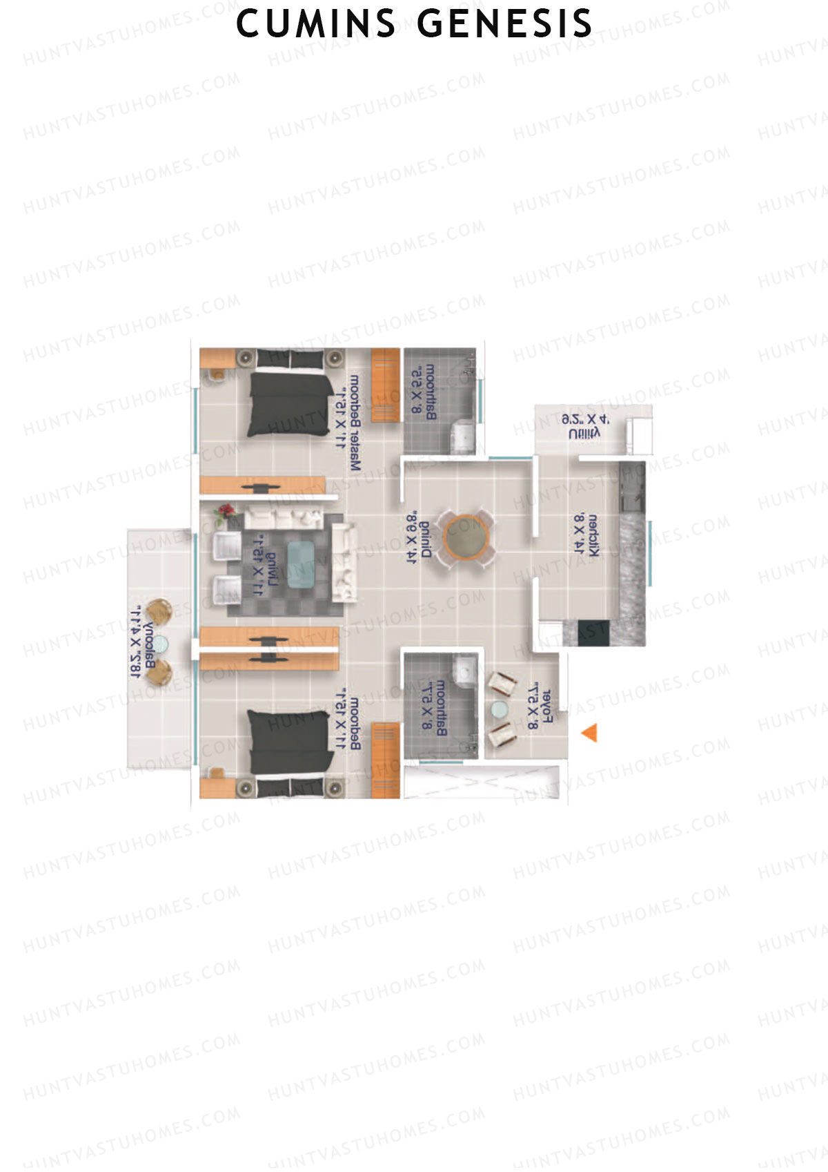 Cumins Genesis Block C Unit 16 Floor Plan