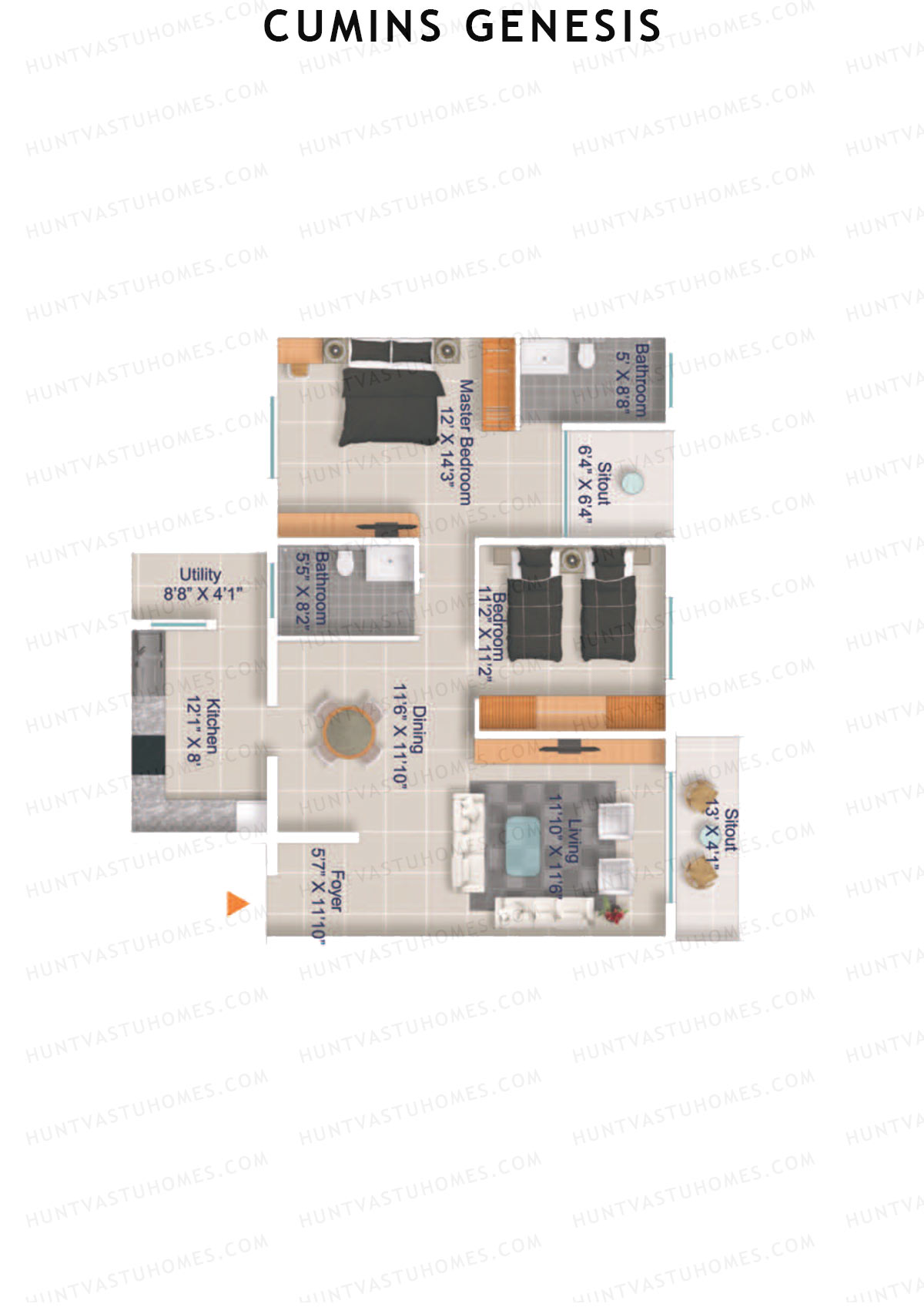Cumins Genesis Block C Unit 17 Floor Plan
