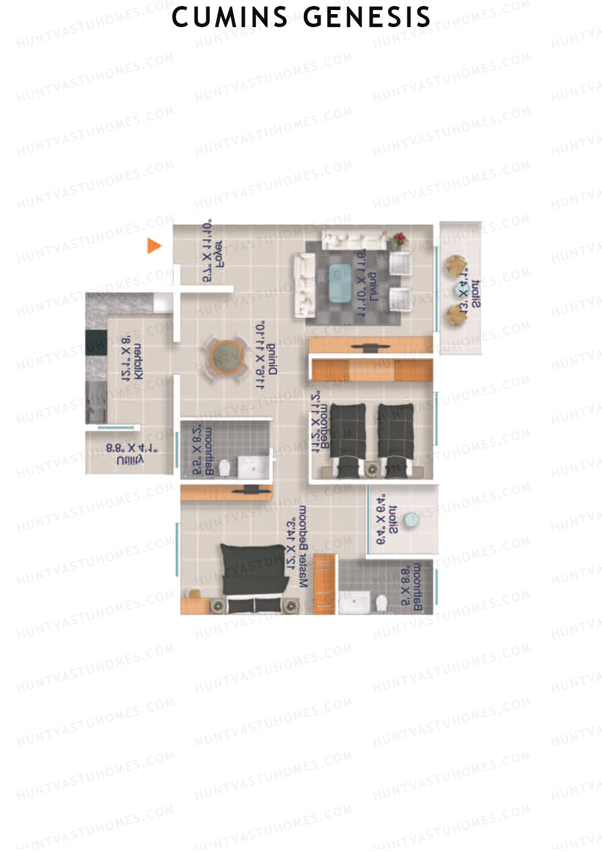 Cumins Genesis Block D Unit 10 Floor Plan