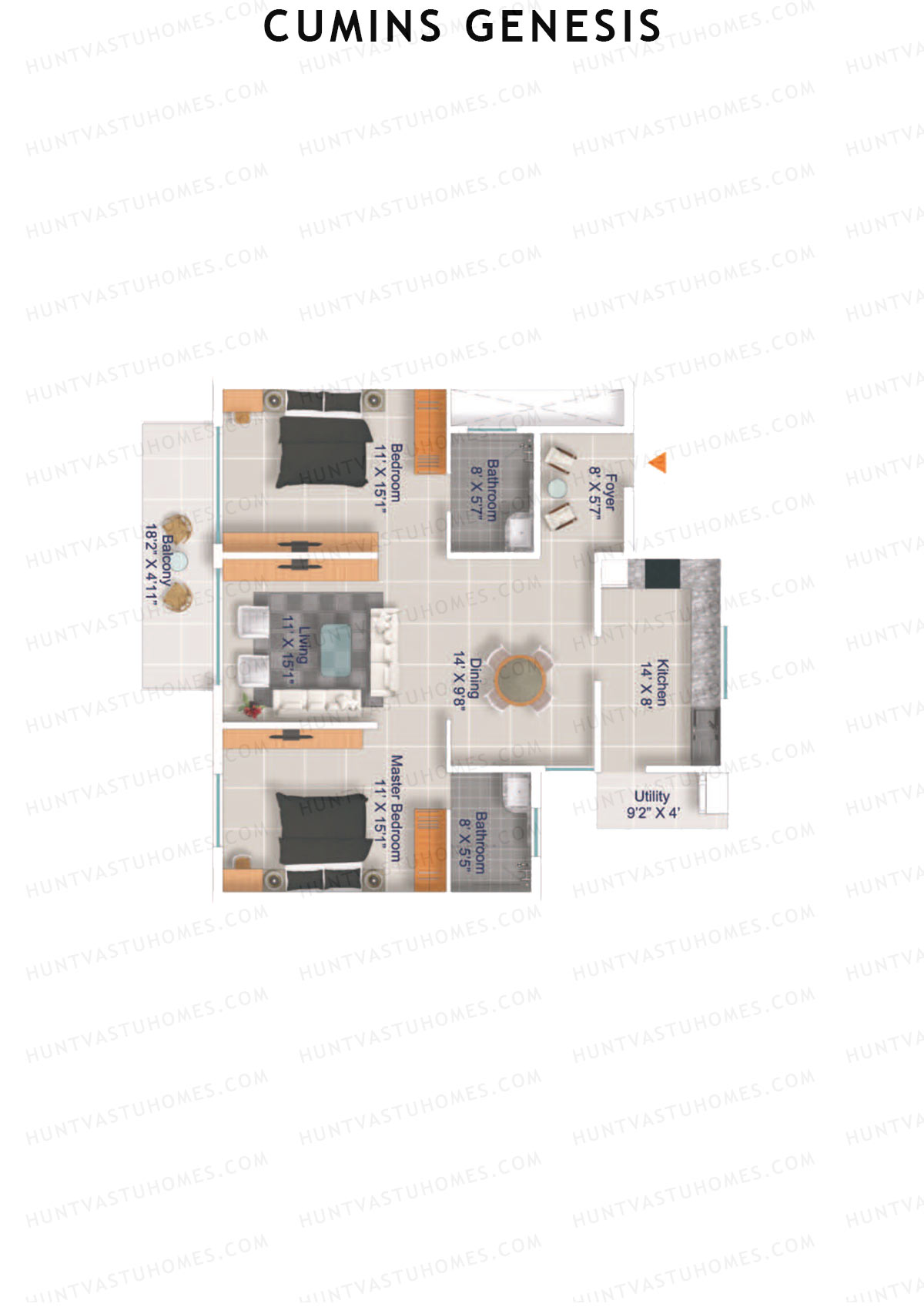 Cumins Genesis Block D Unit 11 Floor Plan