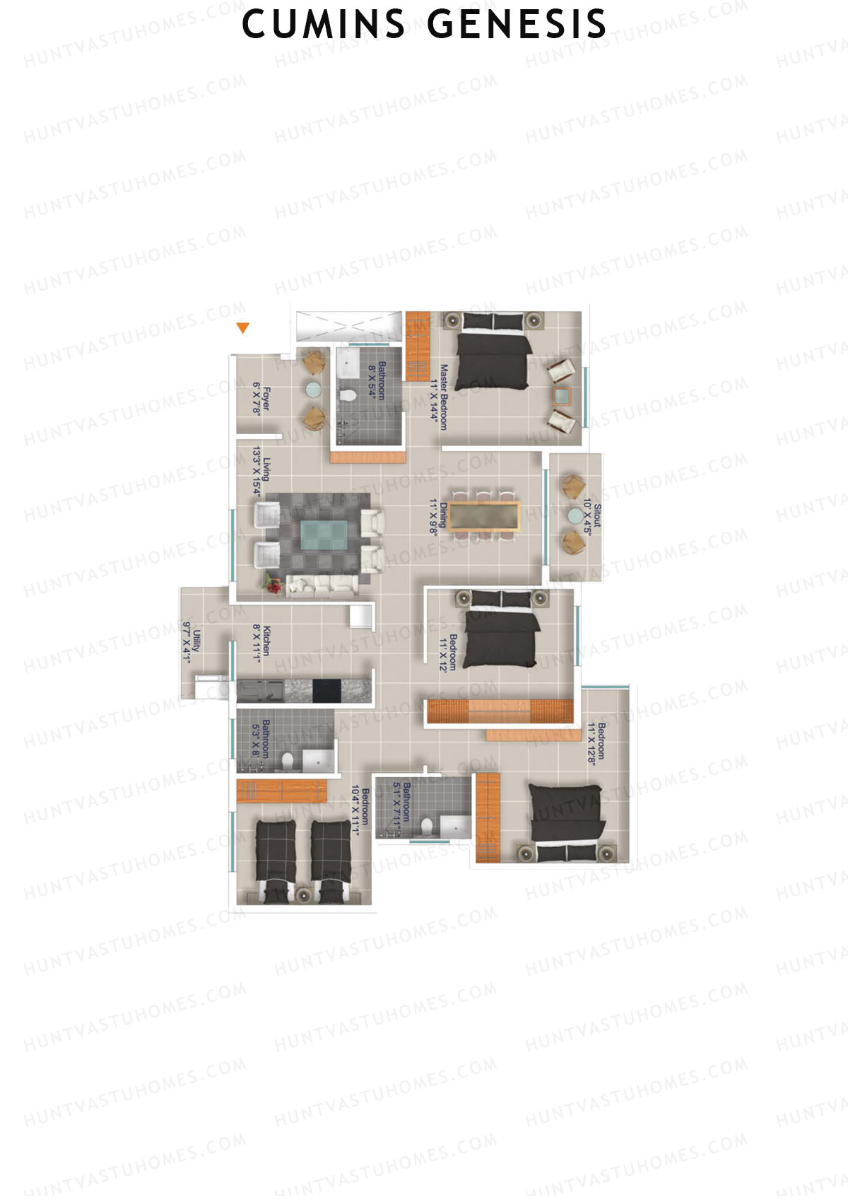 Cumins Genesis Block D Unit 13 Floor Plan
