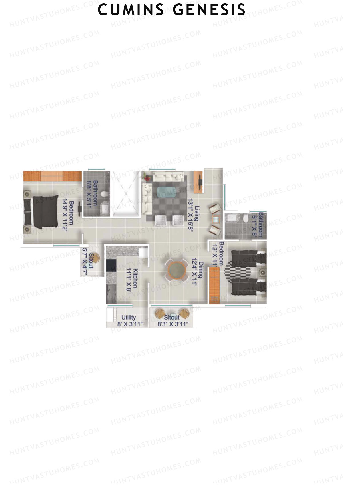 Cumins Genesis Block E Unit 6 Floor Plan