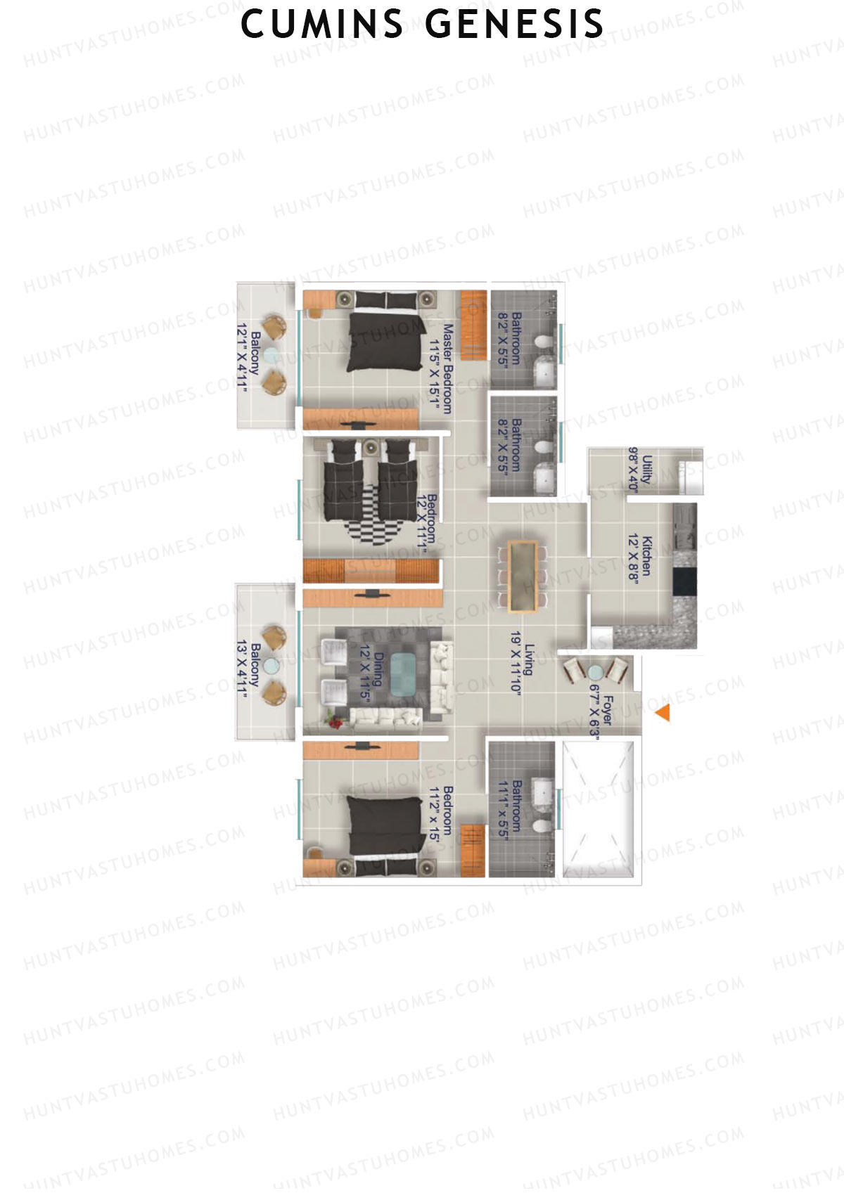 Cumins Genesis Block E Unit 8 Floor Plan